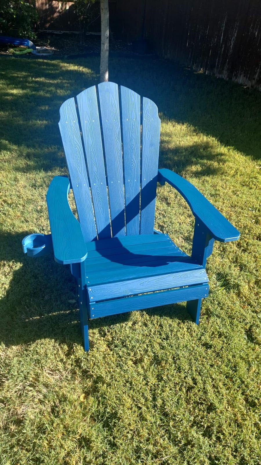 YEFU Oversized Adirondack Chair with Cup-Holder - Navy Blue customer photo 2