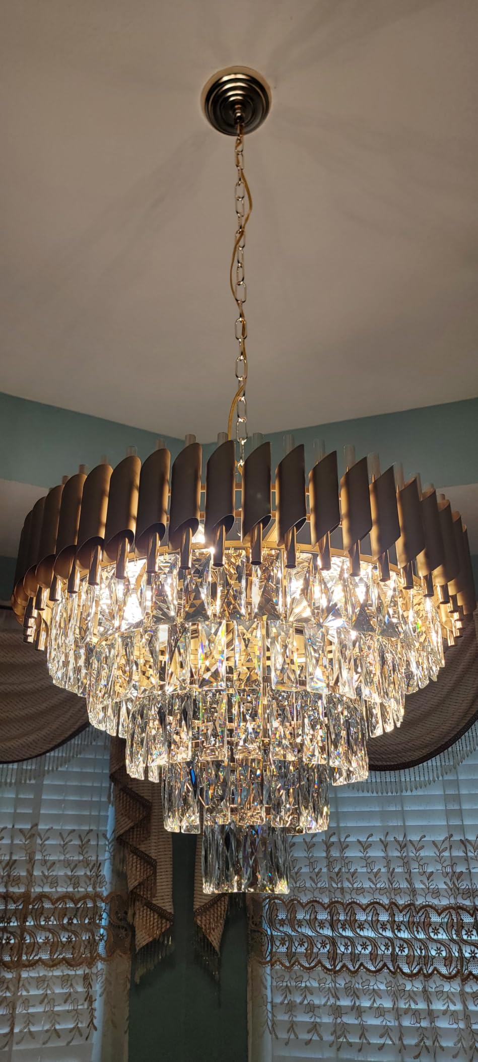 Modern Crystal Chandelier Gold, 24