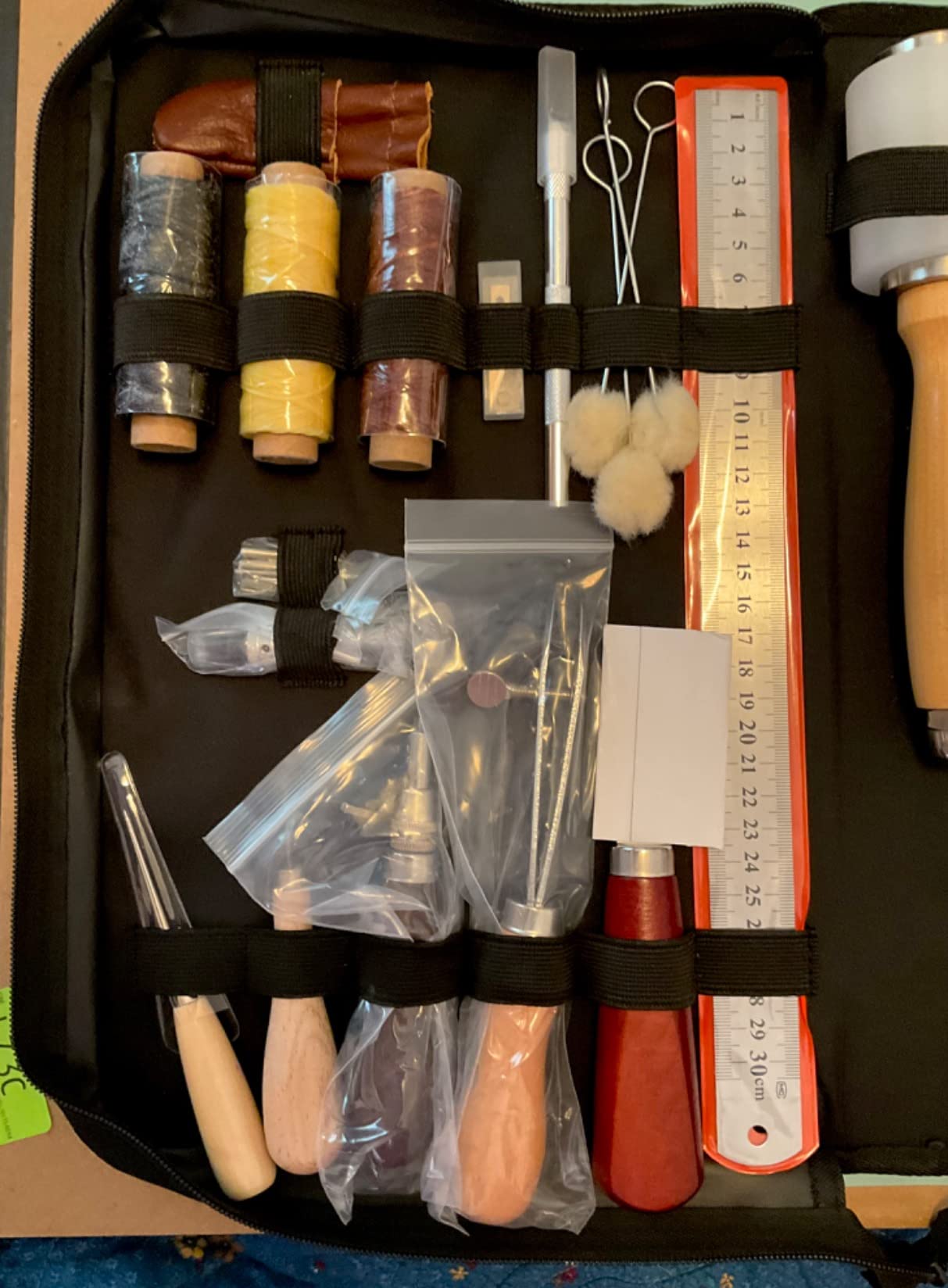 FifthQuarter 458 Pcs Leather Tooling Kit, Essential Leather Working Tools | For Starter, With Guide Craft Tool Kits, With Organizer For Stamping | Cutting | Stitching | Carving customer photo 1