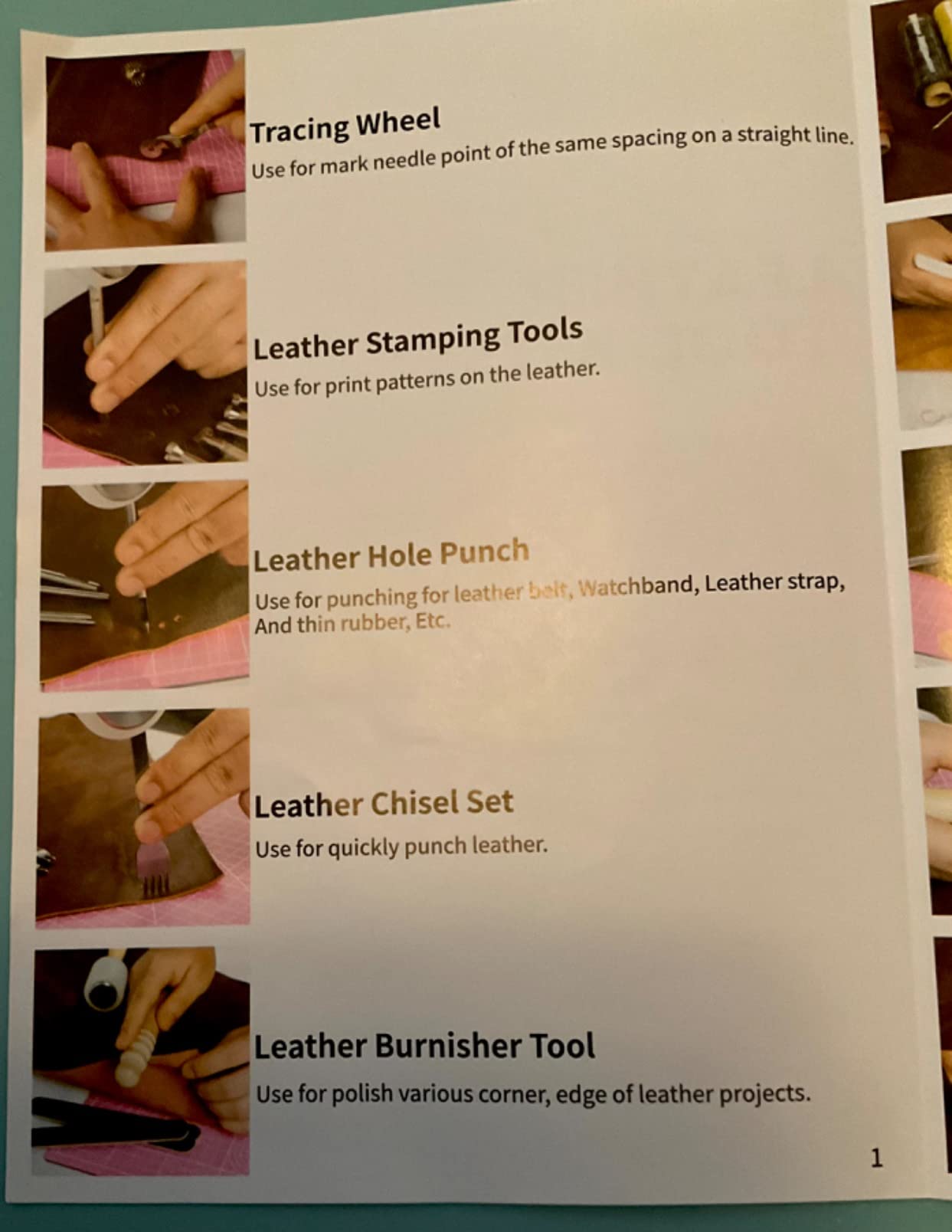 FifthQuarter 458 Pcs Leather Tooling Kit, Essential Leather Working Tools | For Starter, With Guide Craft Tool Kits, With Organizer For Stamping | Cutting | Stitching | Carving customer photo 2