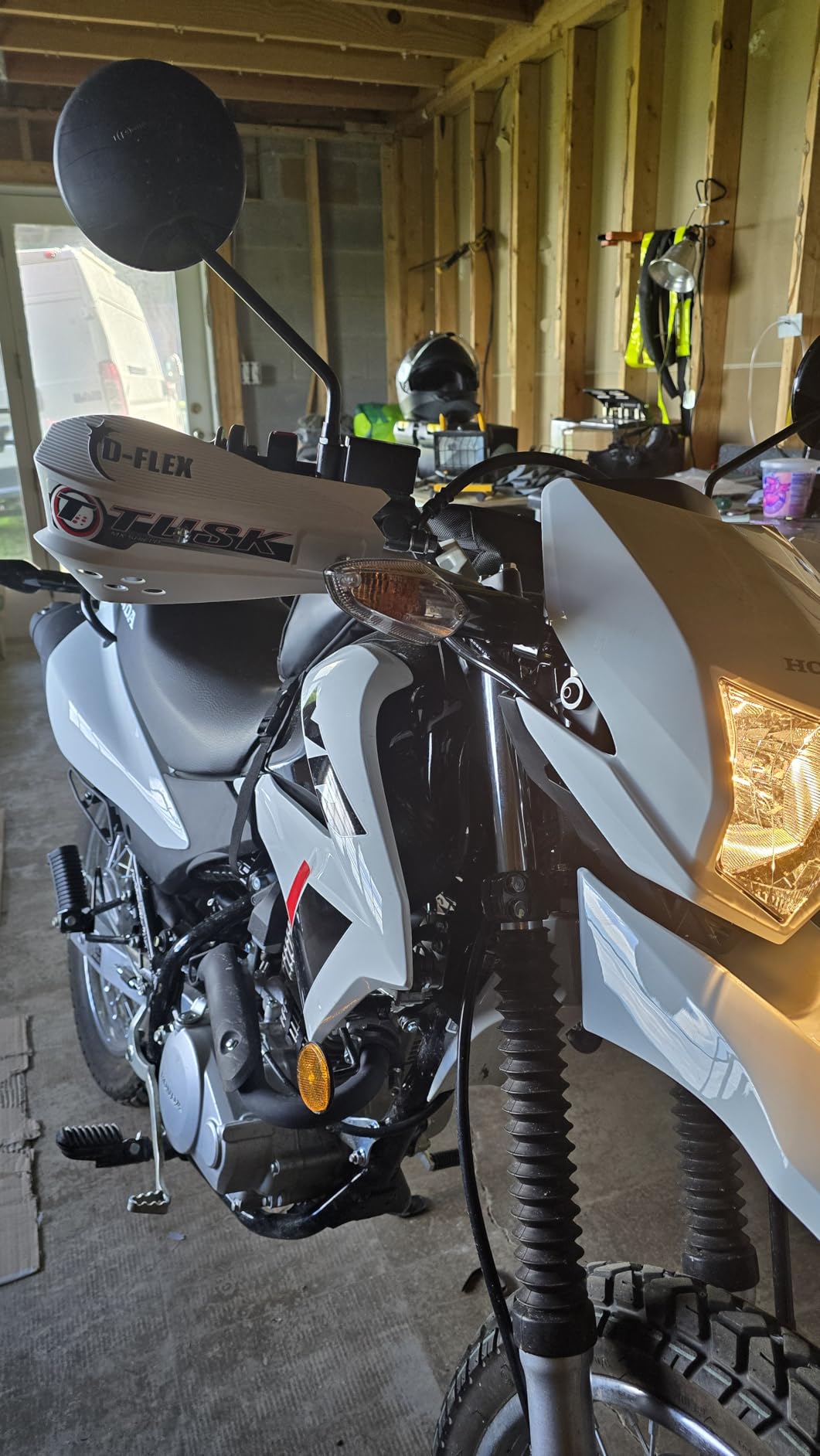 Tusk D-Flex Handguards - White Aluminum Bars with White MX-Style Shields - Universal Fit for 7/8