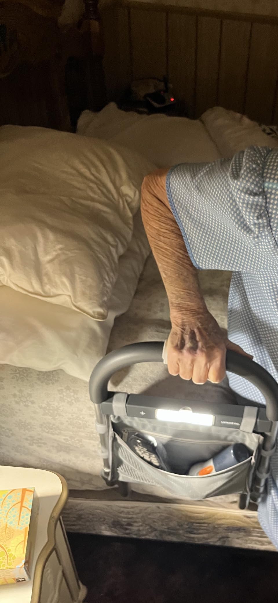Lunderg Bed Assist Rail for Seniors - with Motion Light & Storage Pocket | Easy to Install Bed Rails for Elderly Adults Safety & Post-Surgery - Helps Reduce Falls & Support Independence customer photo 2
