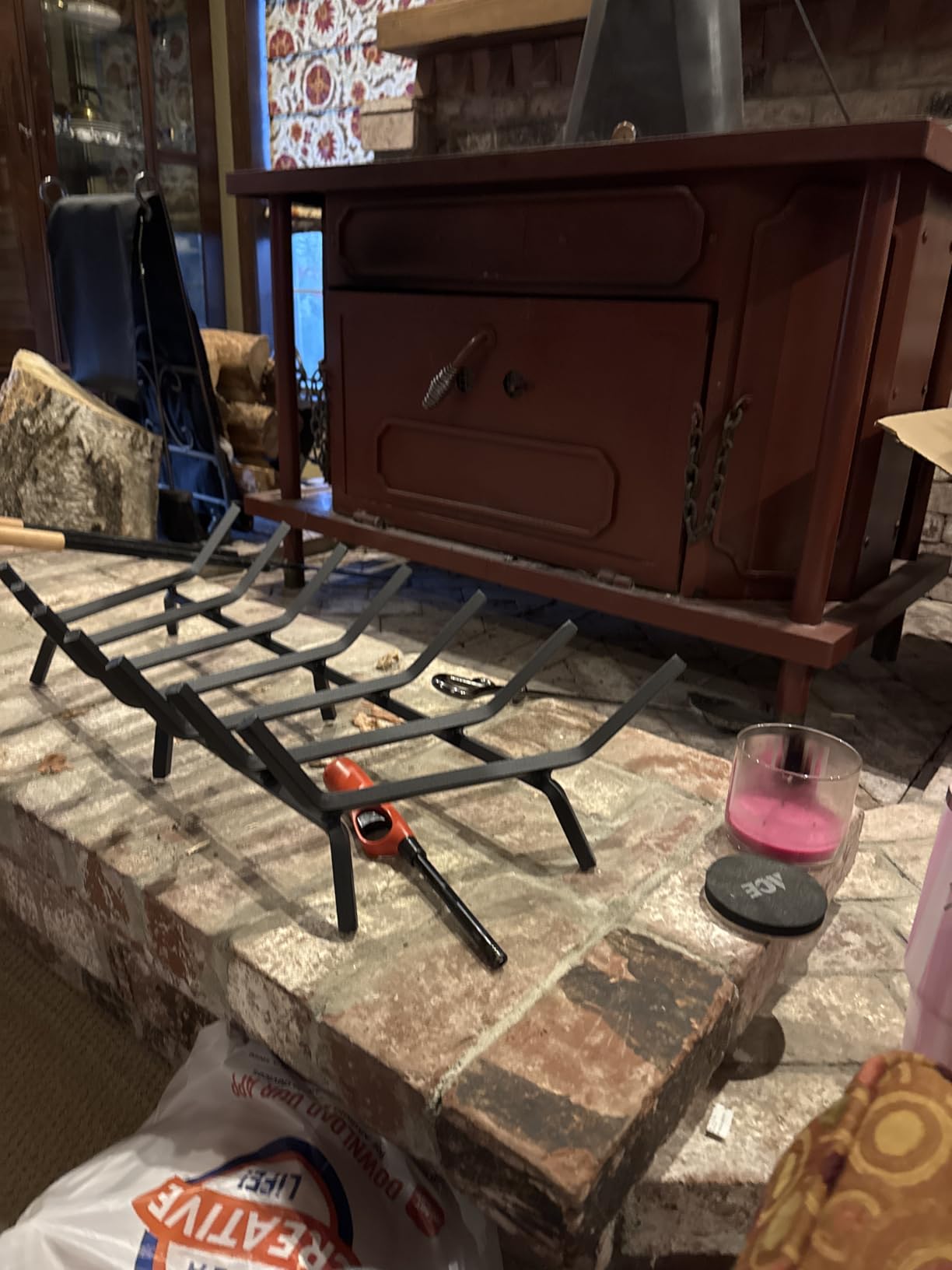 Mr IRONSTONE Fireplace Grate 24 inch Solid Steel Heavy Duty Firewood Log Burning Rack Fire Grates for Outdoor Kindling Tools Pit Indoor Fireplace Log Holder customer photo 1