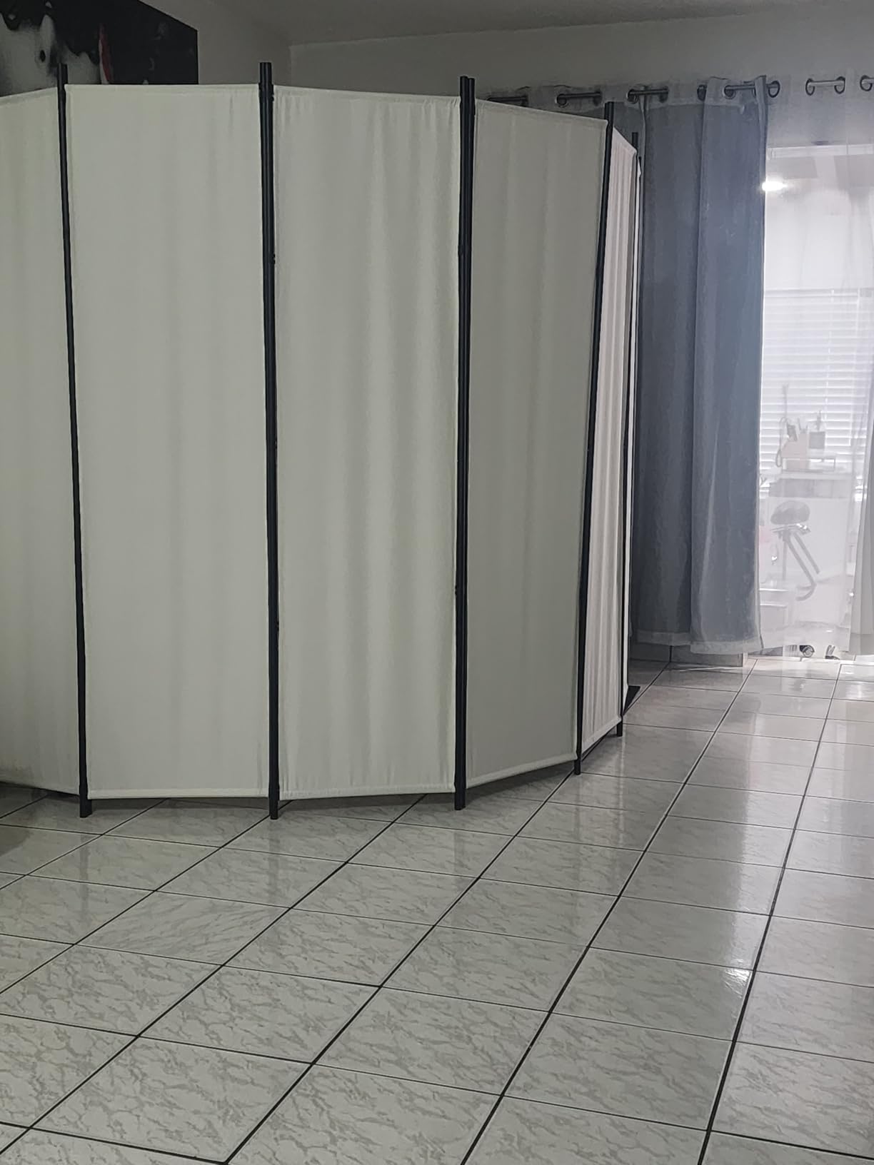 MAYOLIAH 6 Panel Folding Privacy Screen 9ft Wide 6ft Tall Room Divider | Great office division, indoor family wall partition room separator. Suitable for home office studio, garage, hospital etc customer photo 2