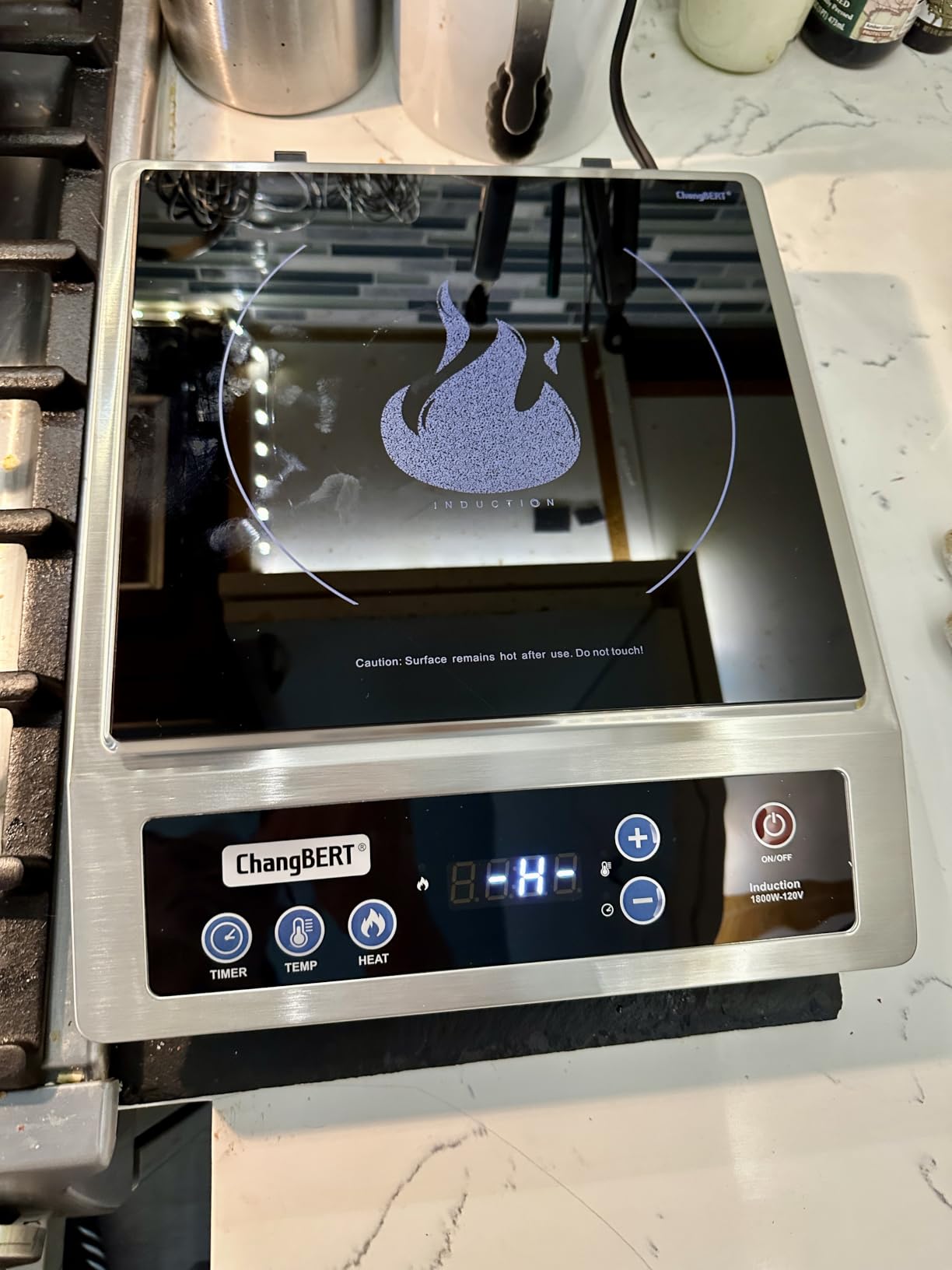 ChangBERT Induction Cooktop, Commercial Grade Portable Cooker, Large 8