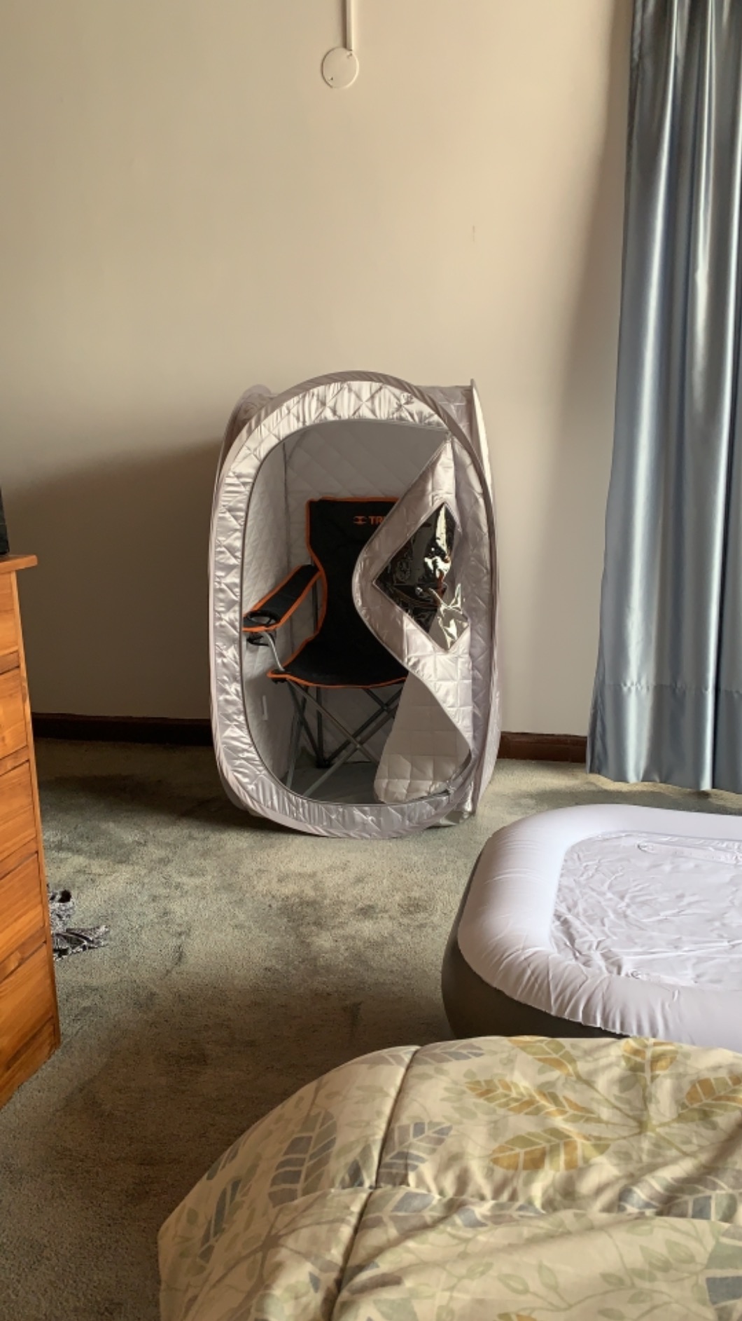 Smartmak Portable Steam Sauna Tent, Full Body Foldable One Person Spa Room for Detox Therapy Without Steamer (33.49 * 33.49 * 55.16in Darkgrey) customer photo 1