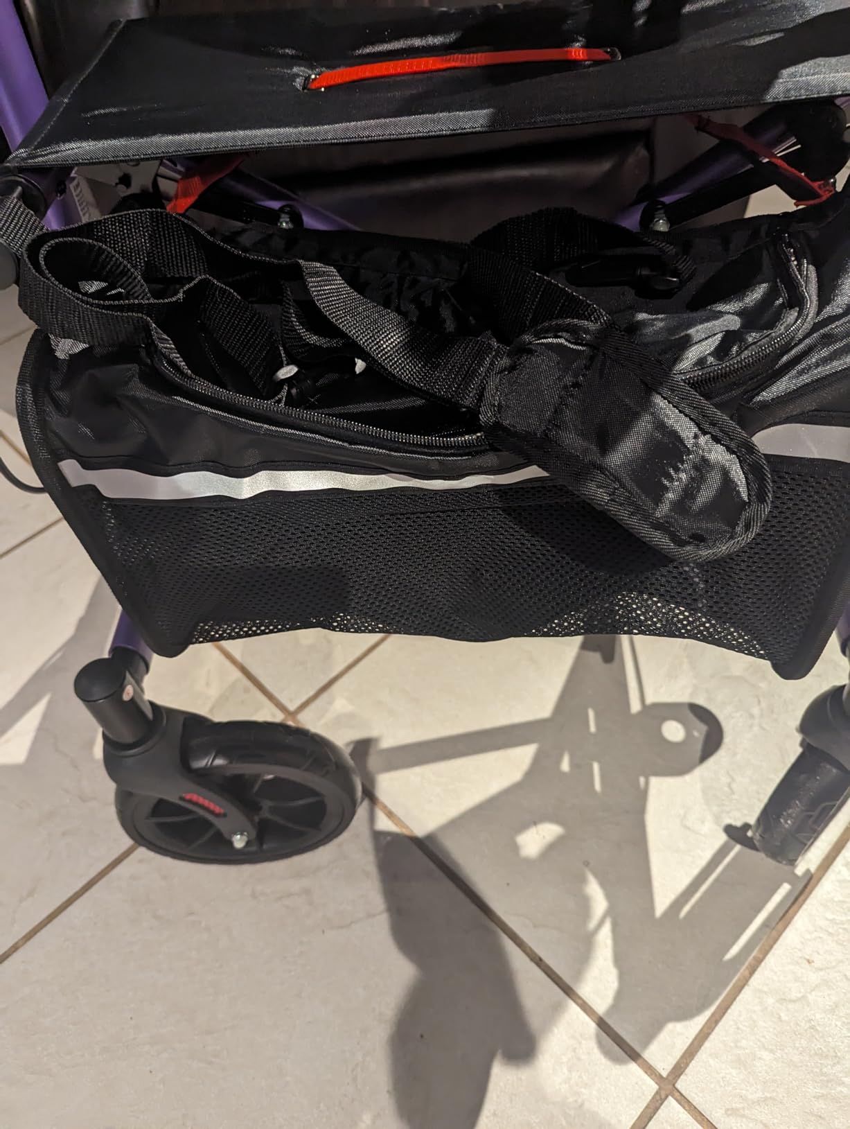 WALK MATE Rollator Walker for Seniors with Cup Holder, Upgraded Thumb Press Button for Height Adjustment, 8 Inch Wheels Walker with Seat Folding 14.7lb Lightweight Walking Aid, 300 lb Capacity, Blue customer photo 2