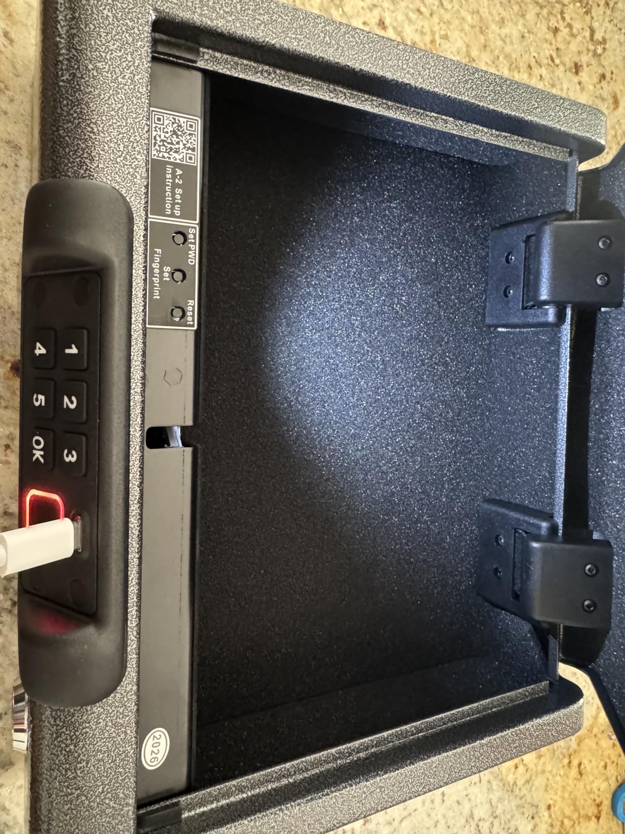 BILLCONCH Gun Safe, Biometric Fingerprint Gun Safe for Handgun Pistol Safes | Fingerprint PIN Key Unlock, Interior Light and USB Charging Lock Box with Silent Mode for Bedroom Nightstand customer photo 1