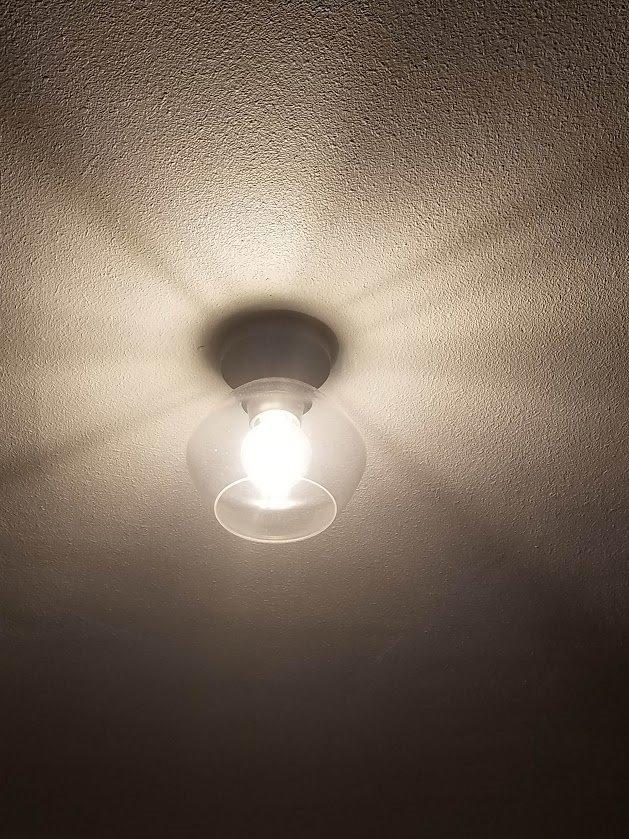 1-Light Semi-Flush Mount Ceiling Lighting with Clear Glass Shade | Clear Glass Shade, Dimmable, E26 Base, Hardwired, Model 65693 customer photo 2