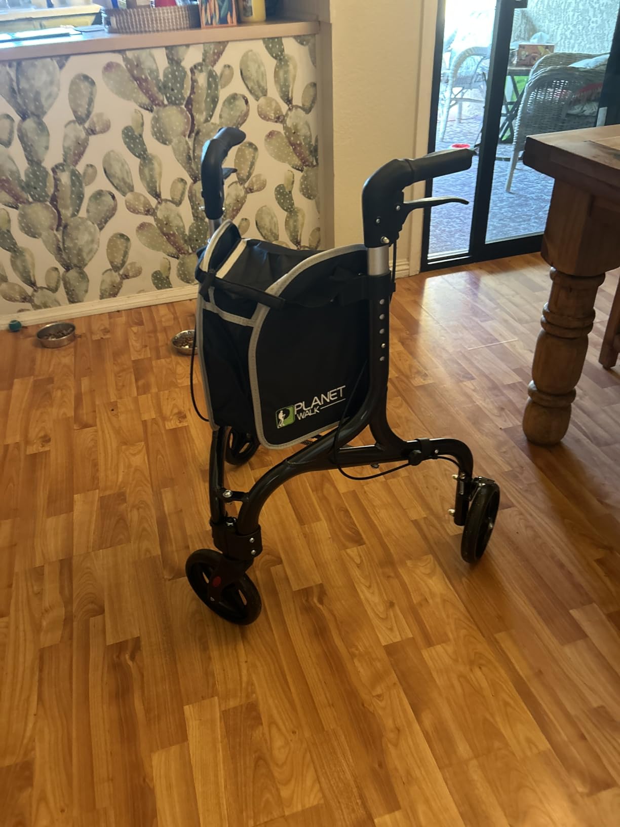PLANETWALK Premium 3 Wheel Rollator Walker for Seniors - Ultra Lightweight Foldable Aluminum Mobility Aid with Height Adjustable Handle and 8 Inch Wheels, Brilliant Blue customer photo 2