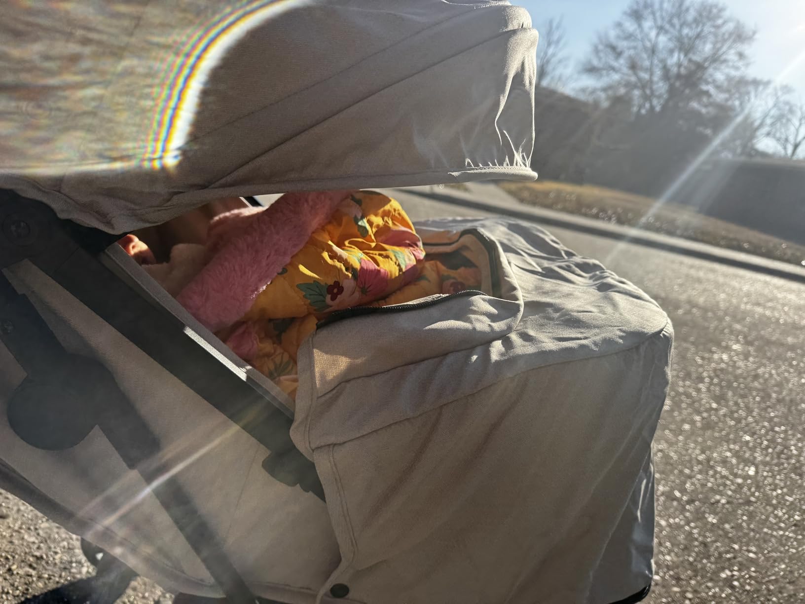 Mompush Lithe V2 Lightweight Travel Stroller Snack Tray Included - Compact baby stroller, airplane-ready, one-hand fold, mechanical recline seat, UPF 50+ canopy, travel bag & rain cover, Khaki customer photo 1