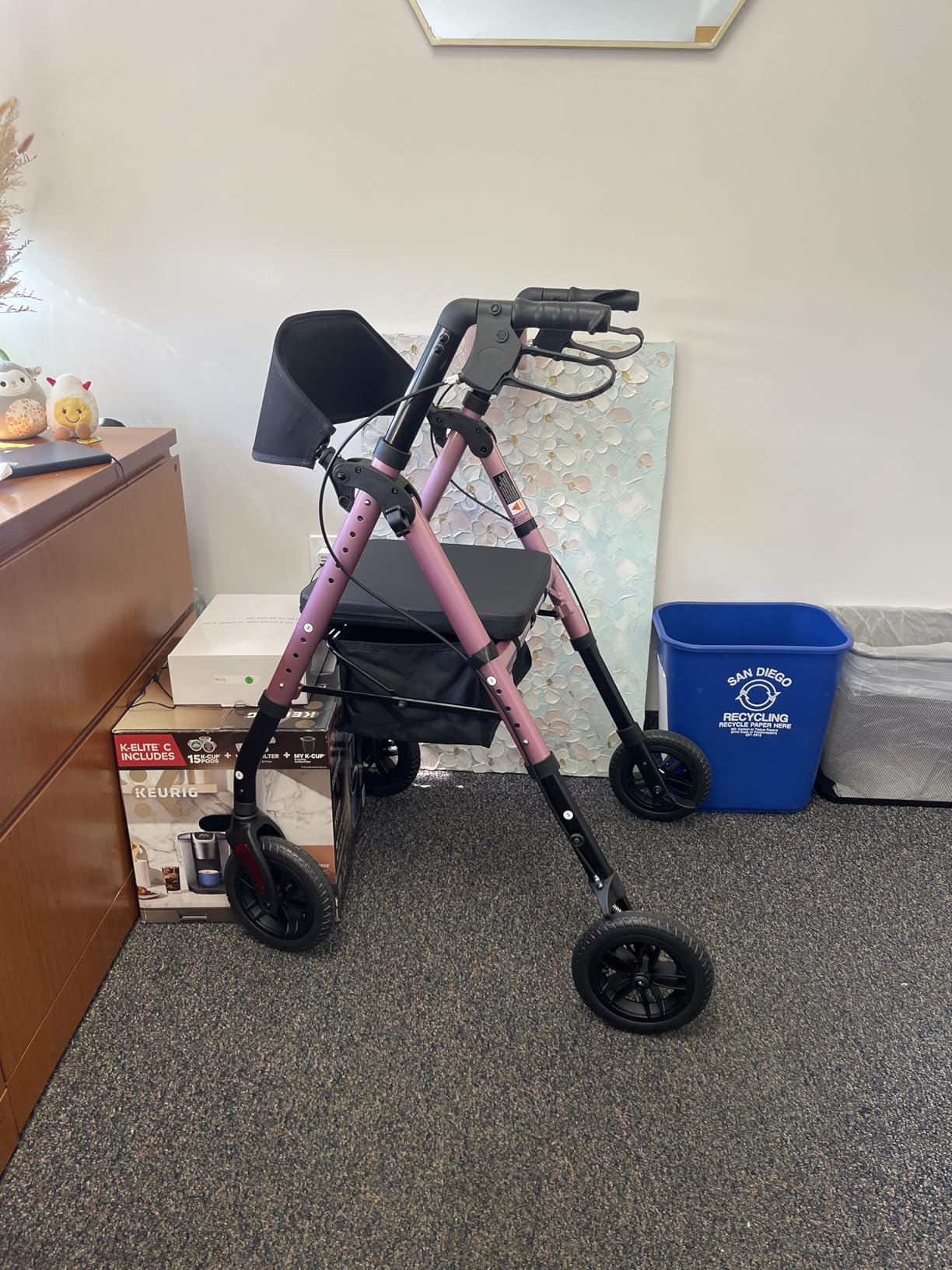 Foldable Rollator Walkers for Seniors with Seat,4 Wheel Rolling Walker | 300lb|8