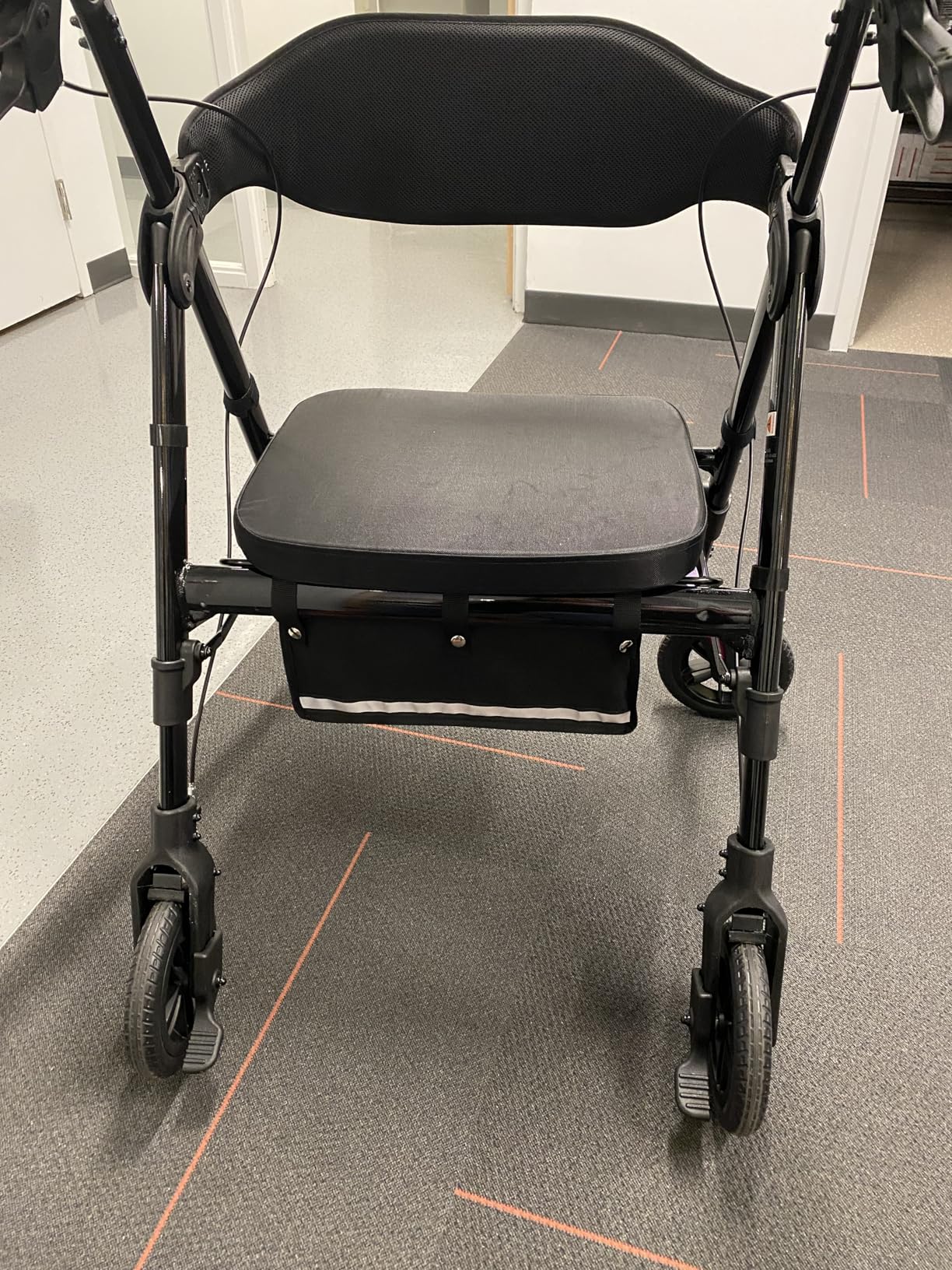 Rollator Walker with Seat, 450Lb Rolling Walker, Extra-Wide Heavy-Duty Rollator Walker with Seat and Brakes for Seniors and Adults Bariatric with Large Aluminum | 4 Wheel Portable Bariatric Rollator | Adjustable Seat & Handle Height | Anti-tip Brakes | 8