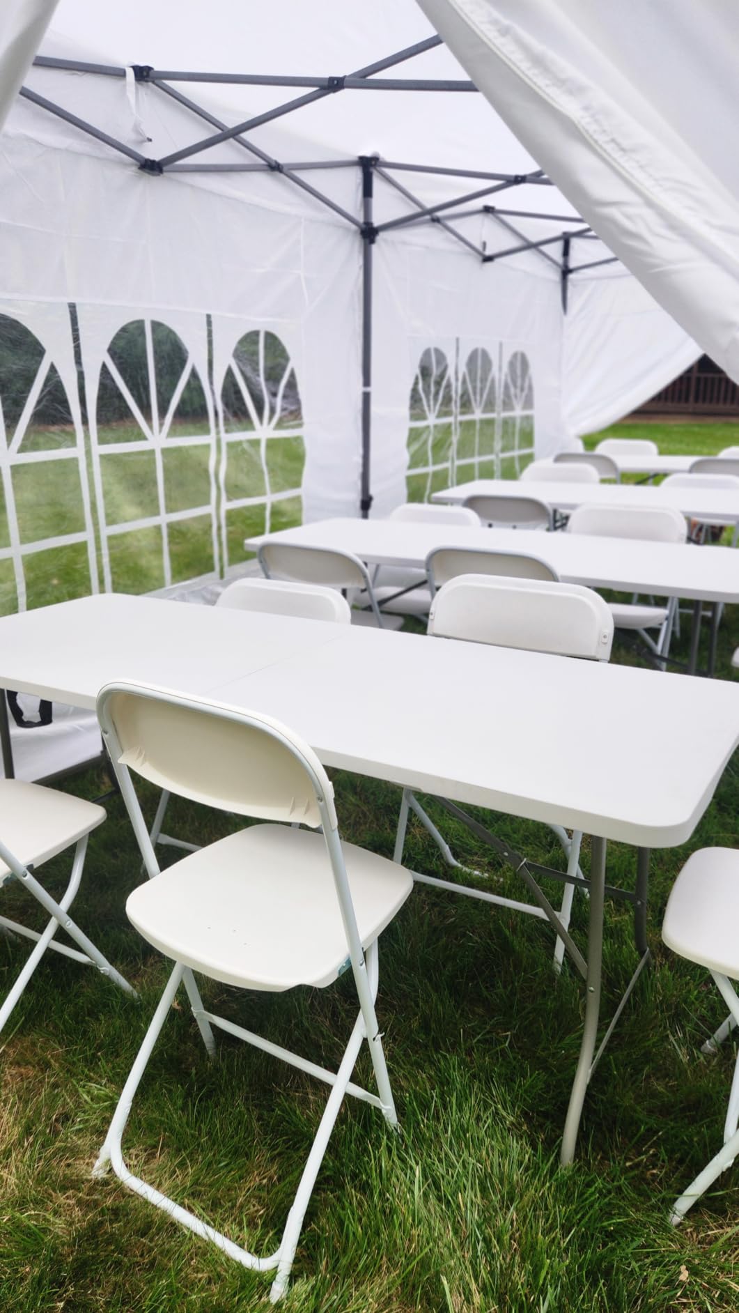 COBIZI 10x20 Heavy Duty Pop Up Canopy Tent with Sidewalls, Easy Up Canopy | Commercial, Outdoor Wedding Party Tents for Party, Waterproof Gazebo, All Season, with Roller Bag, Frame Thickened, White customer photo 2