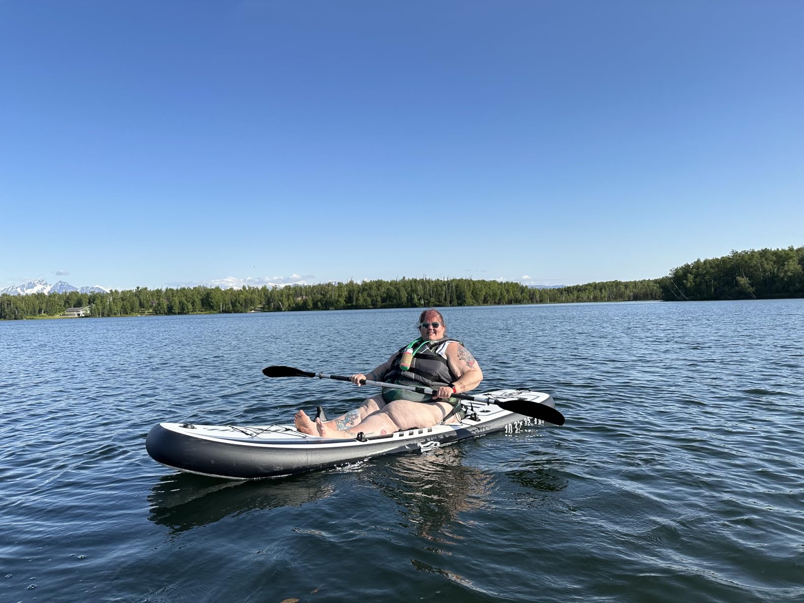 TIGERXBANG 10.2'x35''x8'' Inflatable Kayak with Detachable Seat, SUP-Kayak Set Includes Hand Pump/Aluminum Oar/Backpack, Boat for Adults/Youth | for Fishing, Touring customer photo 2