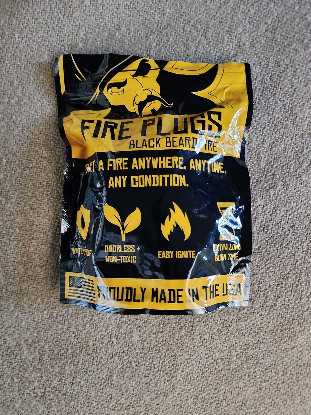 Black Beard Fire Plugs (50 Plugs) | 100% Weatherproof Fire Starter for Campfires | Can Light 50+ Fires | Extra Long Burn Time | 30 Yr Shelf Life for Emergency Survival Kits | Made in USA customer photo 2