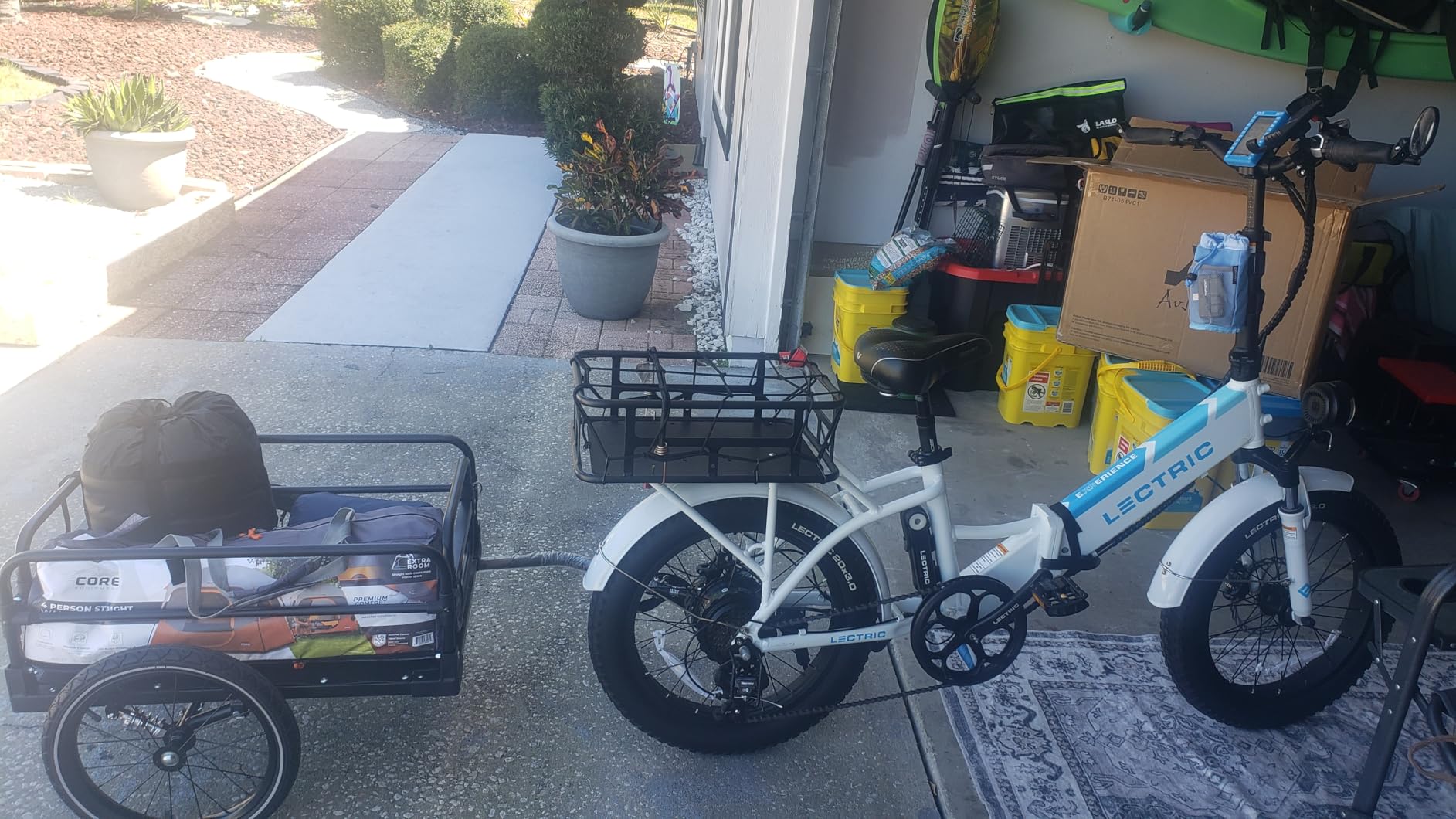Aosom Bike Cargo Trailer with Suspension, 16'' Wheels, 88 lbs Max Load | Bike Wagon, Bicycle Trailer, Triple Safety Features customer photo 2