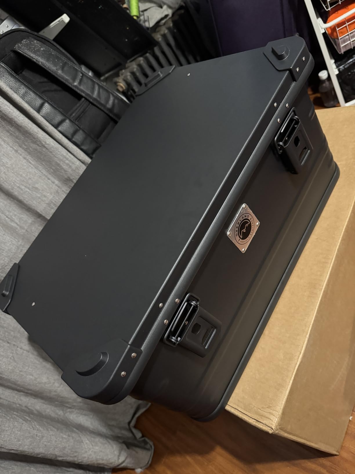 Overland Vehicle Systems Aluminum Box Storage 53QT - Universal Purpose - Heavy Duty Foldable Handles - Heavy Duty Nylon Interior Straps - Boxes are Stackable customer photo 2