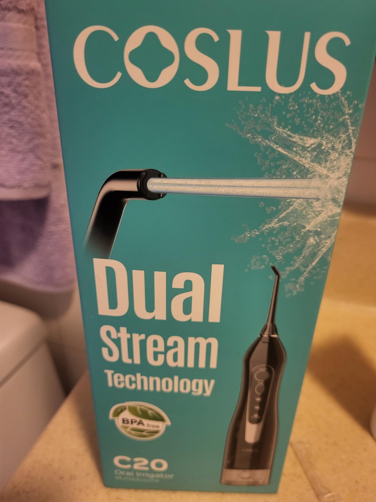 COSLUS ADA Accepted C20 Water Dental Flosser Teeth Pick, 300ML Larger Tank | Portable Rechargeable Oral Irrigator for Orthodontic & Sensitive Gums, Cordless for Travel, Family, Professional Set, Black customer photo 1