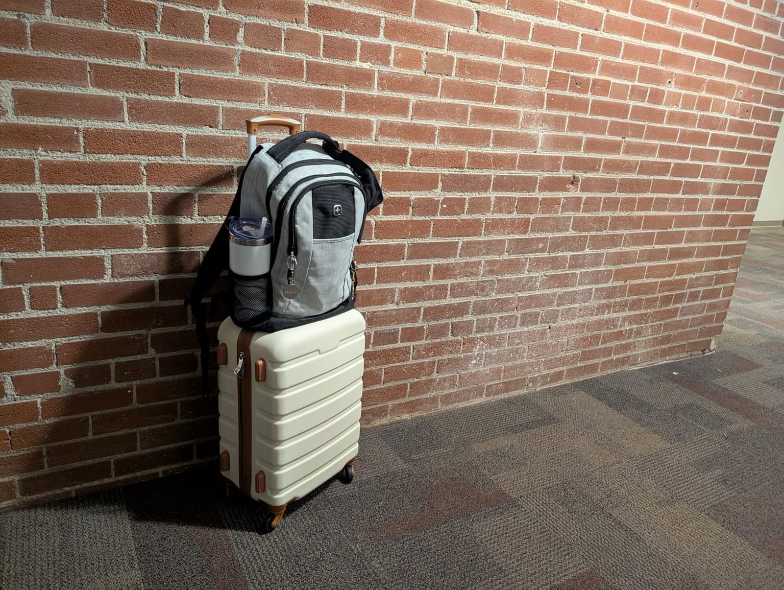 Coolife Luggage Set, Lightweight Durable Hardshell, 4 piece, Apricot White customer photo 2