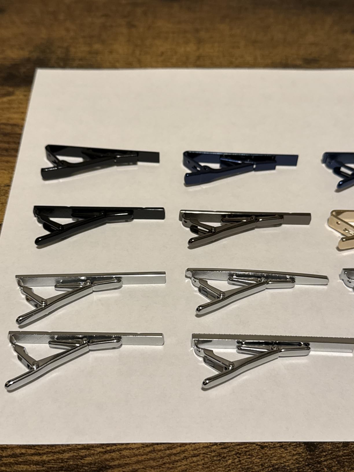 16pcs Tie Bar Clip Tie Tack Pins Tie Clips for Men Father's Day Gift Silver Black Red Blue Gold Necktie Bar Pinch Clip Set Metal Clasps Business Professional Fashion Designs customer photo 1