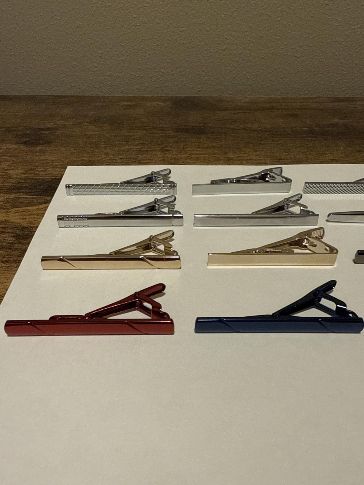 16pcs Tie Bar Clip Tie Tack Pins Tie Clips for Men Father's Day Gift Silver Black Red Blue Gold Necktie Bar Pinch Clip Set Metal Clasps Business Professional Fashion Designs customer photo 2