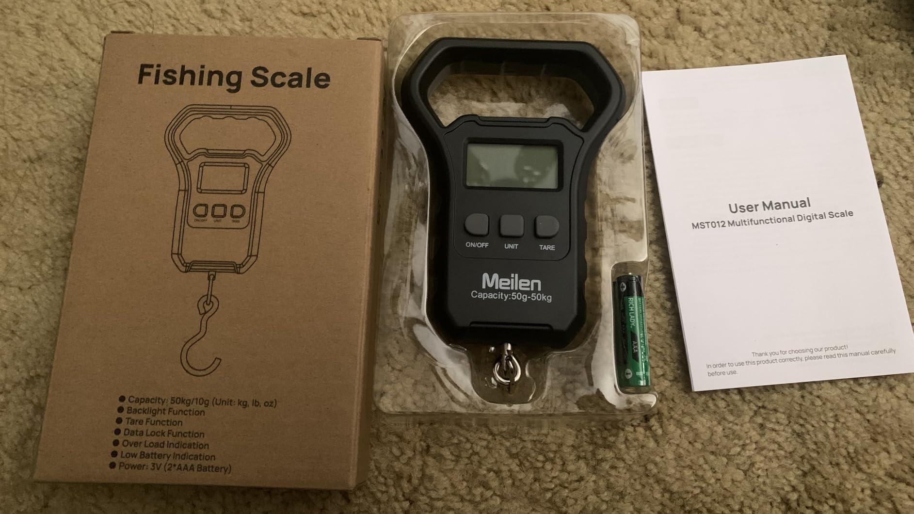 Meilen Luggage Scale, Digital Fishing Suitcase Weigh Scale, 110lb/50kg | With Hanging Large Handle for Travel, Unit Backlit LCD Display, Battery Included, Digital Postal Unit Gifts for Men customer photo 1