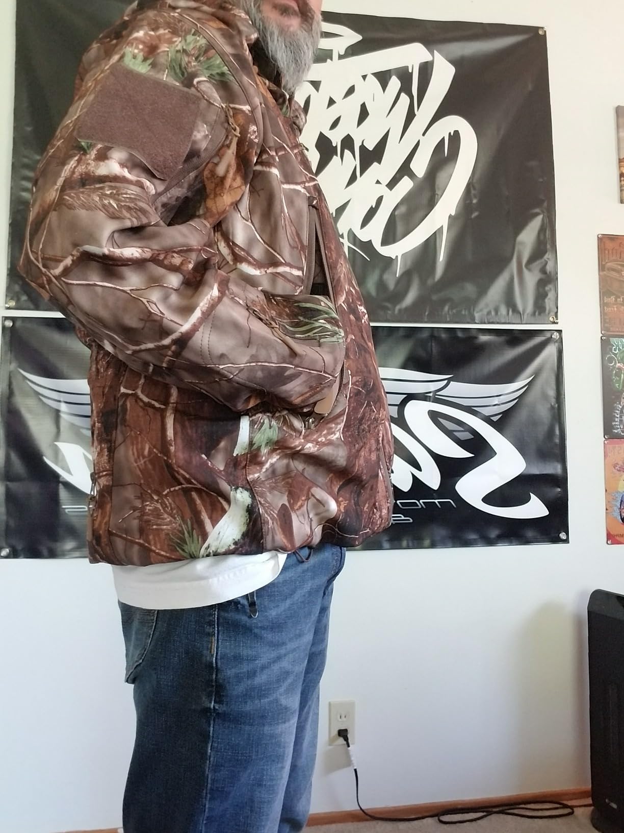 Men's Silent Hunting Clothes Soft Shell Camo Hiking Jacket customer photo 2