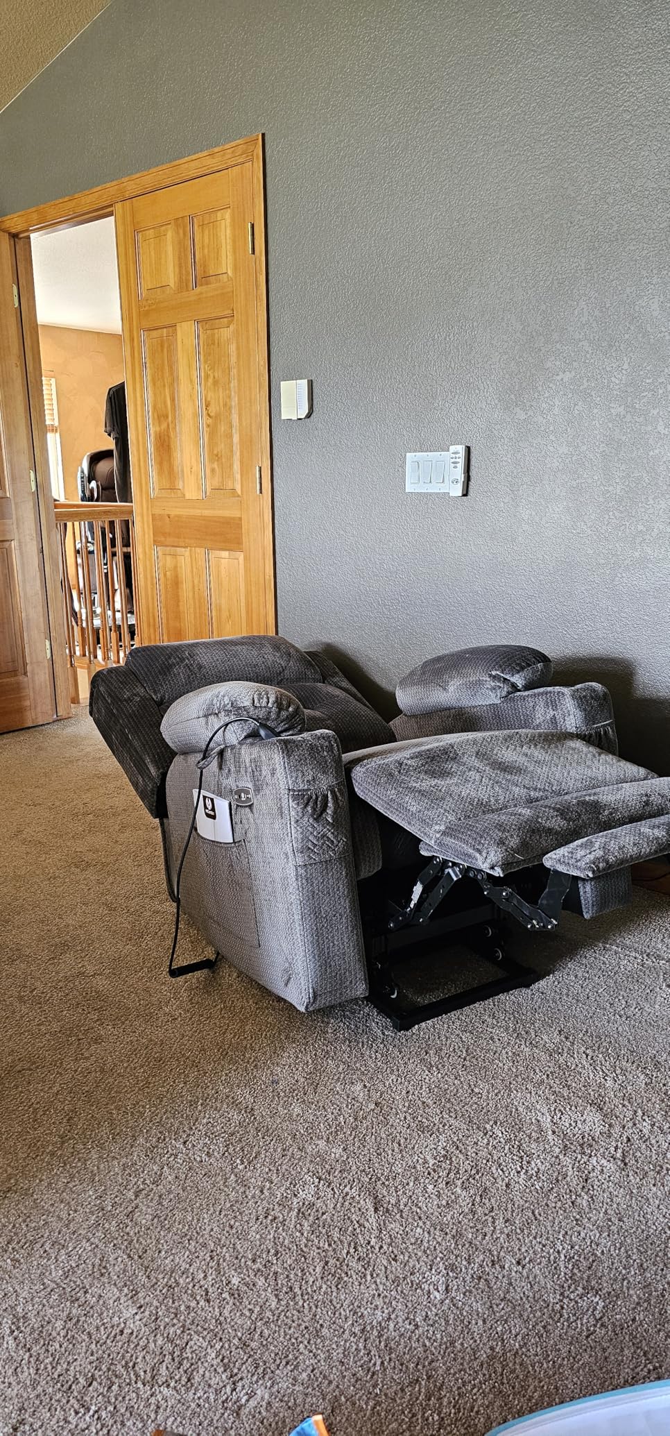 MCombo Triple Motor Power Lift Recliner Chair, Fabric 7664 (Grey, Small) | Massage and Heat, Adjustable Headrest, Lay Flat, Infinite Position, 4.7