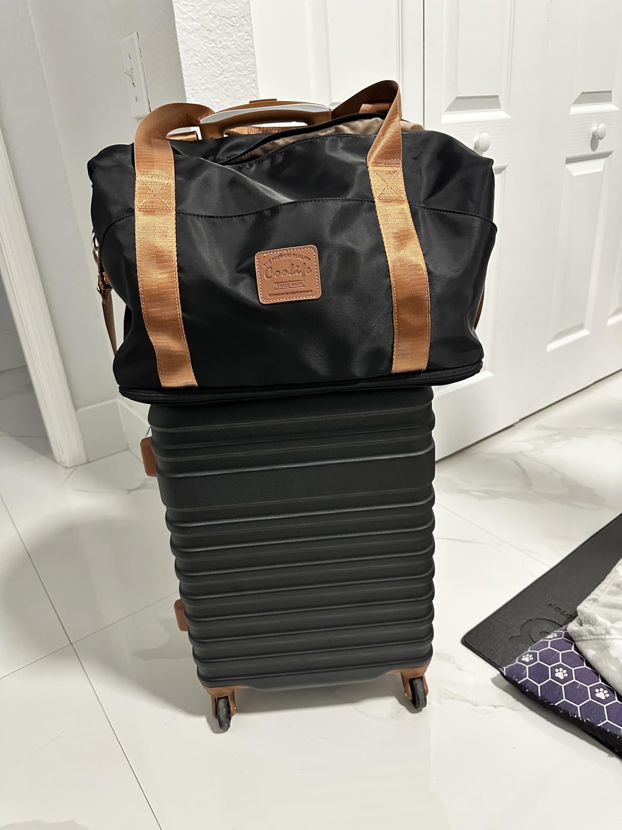 Coolife Luggage Set Hardside Suitcase, 3 piece, White(DB/TB/20) customer photo 2