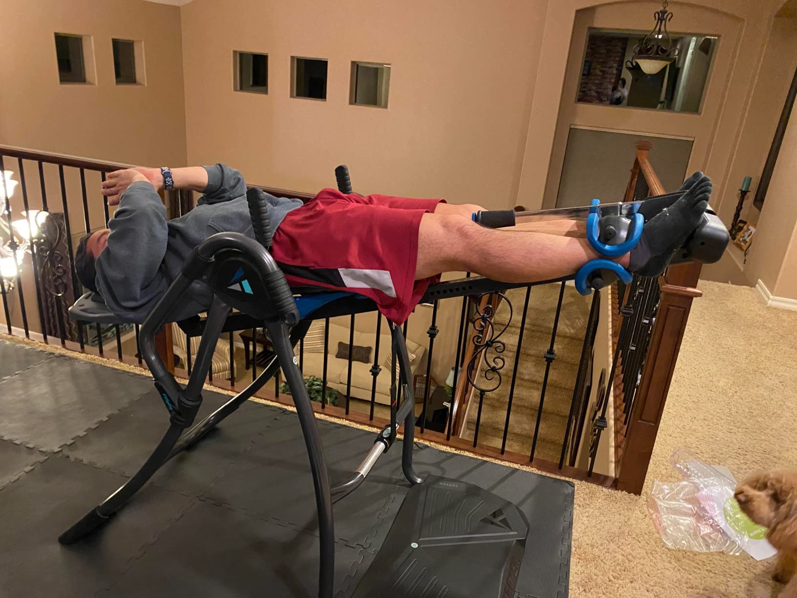 TEETER FitSpine LX9 Inversion Table, Deluxe Easy-Reach Ankle Lock, Decompression Surface for Back Pain Relief, Integrated Accessories, UL Safety Certified, Heavy-Duty 300 lb Capacity, FDA Registered customer photo 2