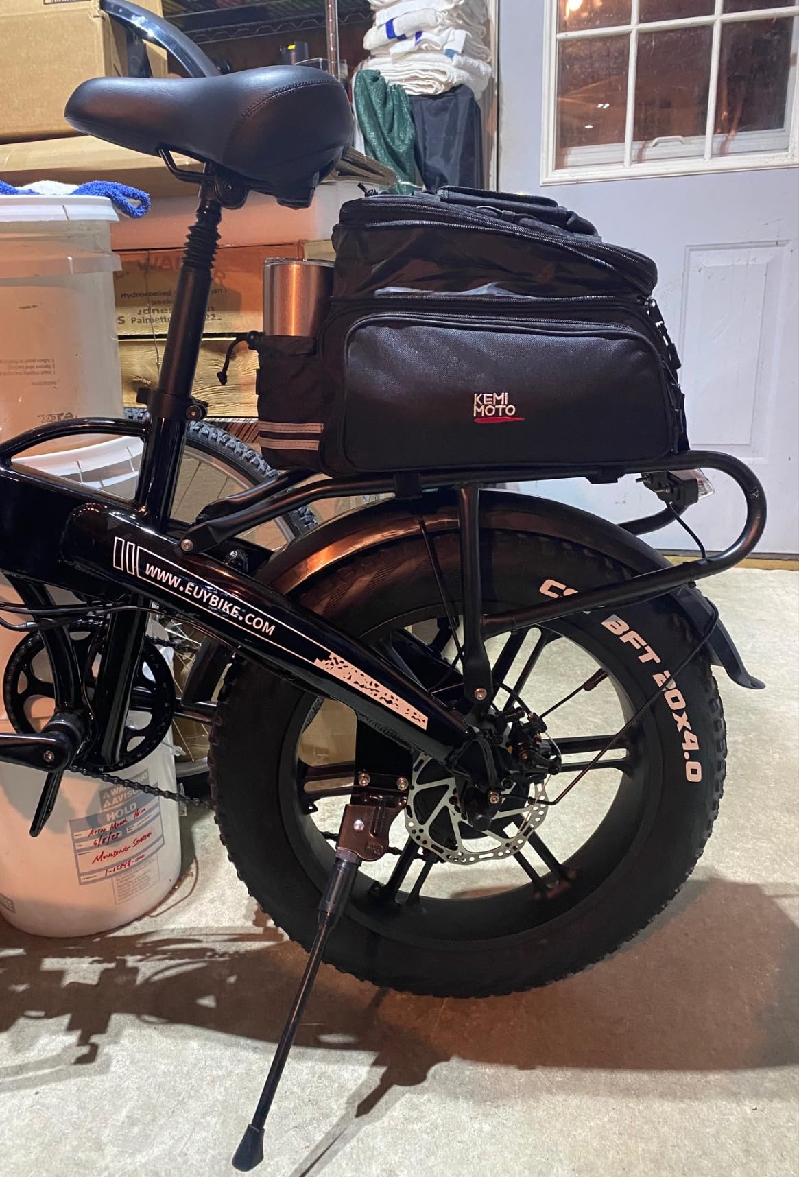 KEMIMOTO Bike Rear Rack Bag eBike Trunk Bag Expandable 20L Bicycle Pannier | with Waterproof Rain Cover, Shoulder Strap, Removable Divider, Saddle Bag for Shopping Commuter Cycling Accessories customer photo 2
