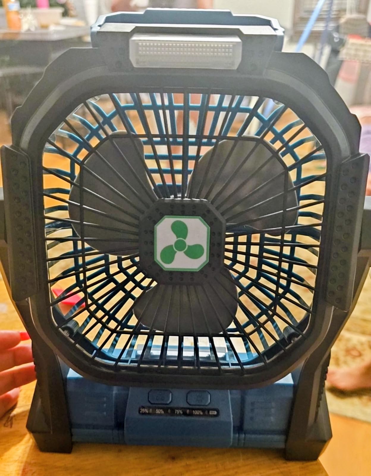 Portable Fan Rechargeable, 20000mAh Cordless Battery Powered Fan with LED Lantern Battery Operated for Travel Bedroom Home Camping Tent Office Beach Desk Fishing Table customer photo 2