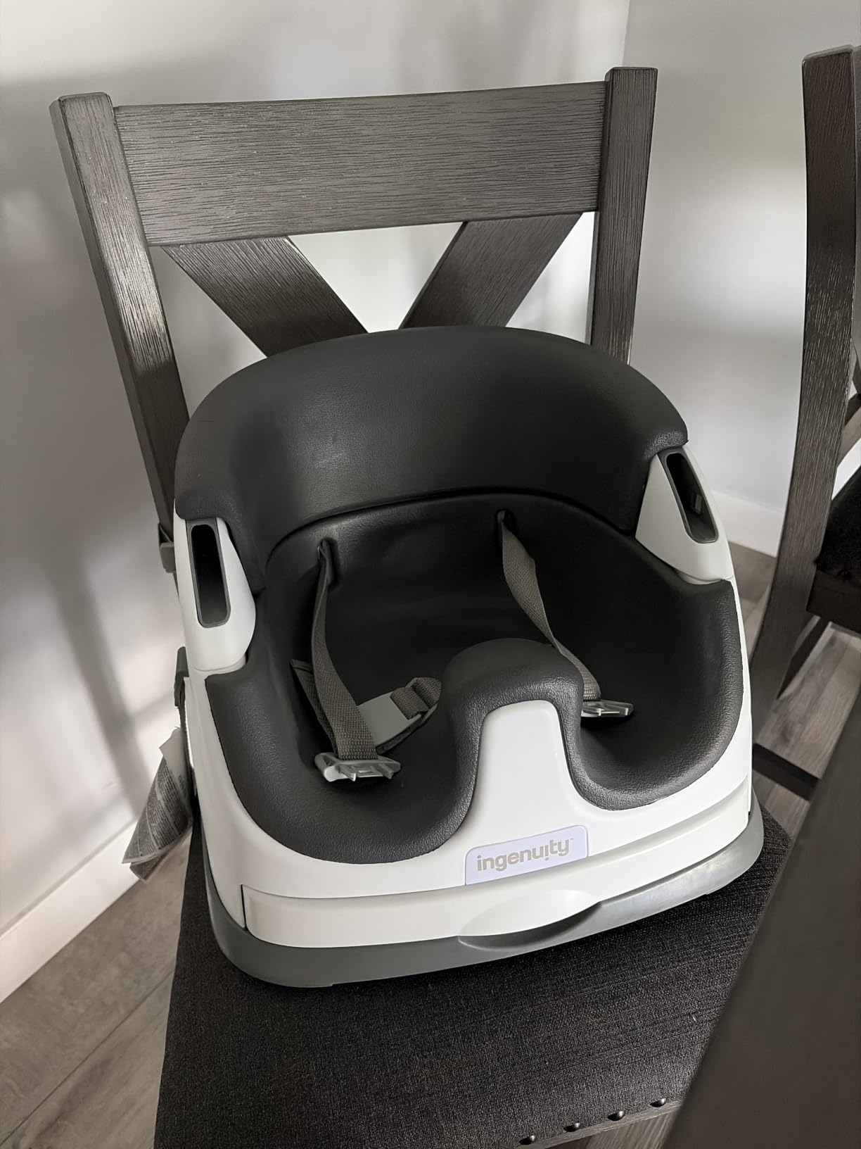 Ingenuity Baby Base 2-in-1 Booster Feeding and Floor Seat with Self-Storing Tray - Mist customer photo 1