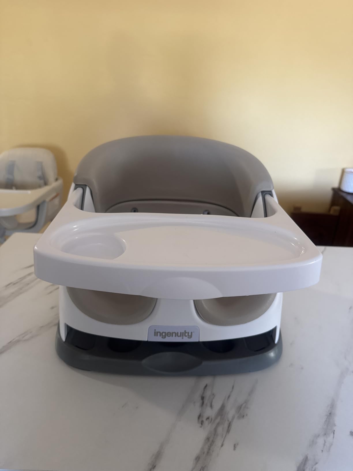Ingenuity Baby Base 2-in-1 Booster Feeding and Floor Seat with Self-Storing Tray - Mist customer photo 2