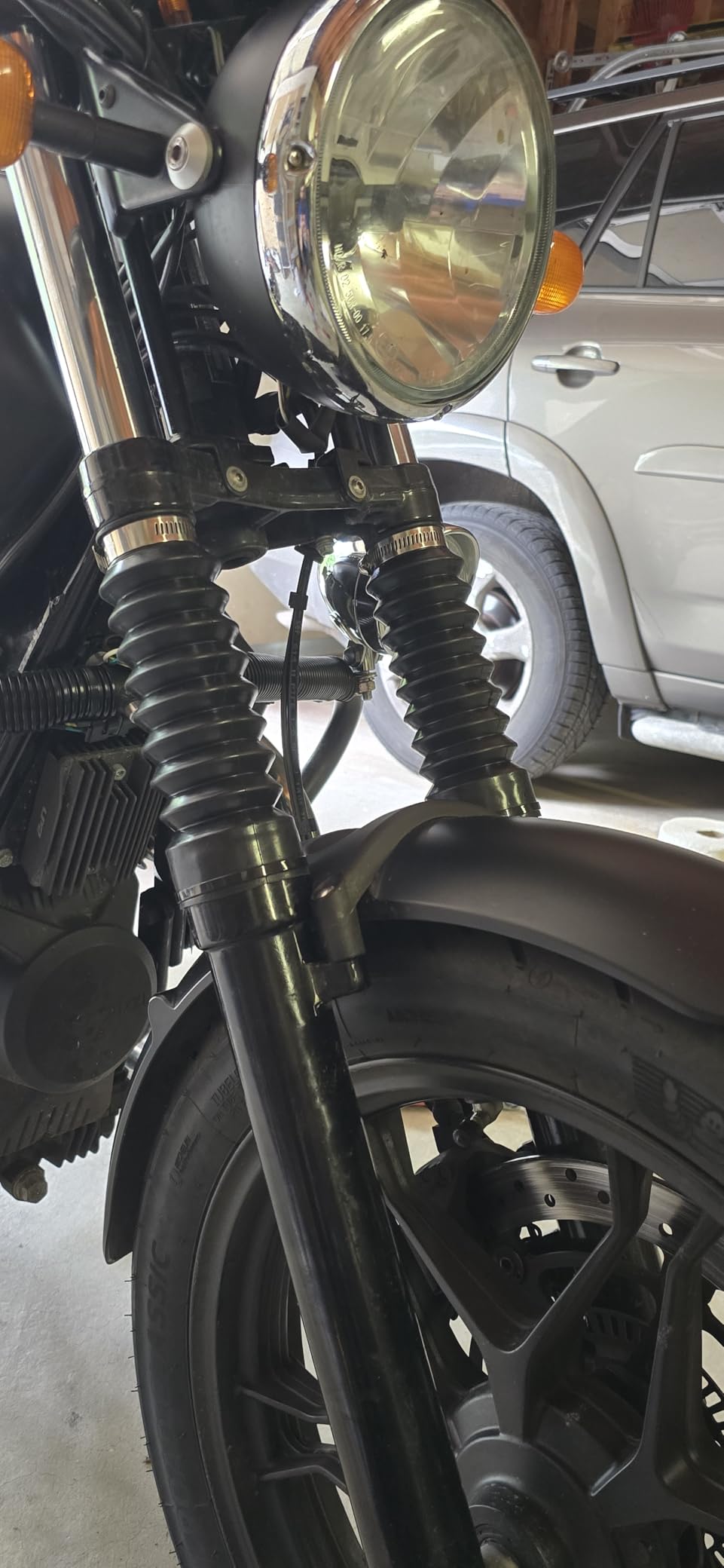 PSLER Front Fork Cover Shock Absorber Boots for Rebel CMX 300 500 2017-2023 | Protect motorcycle fork gaiters from dust & debris. Perfect fit for Rebel CMX300 CMX500. customer photo 1