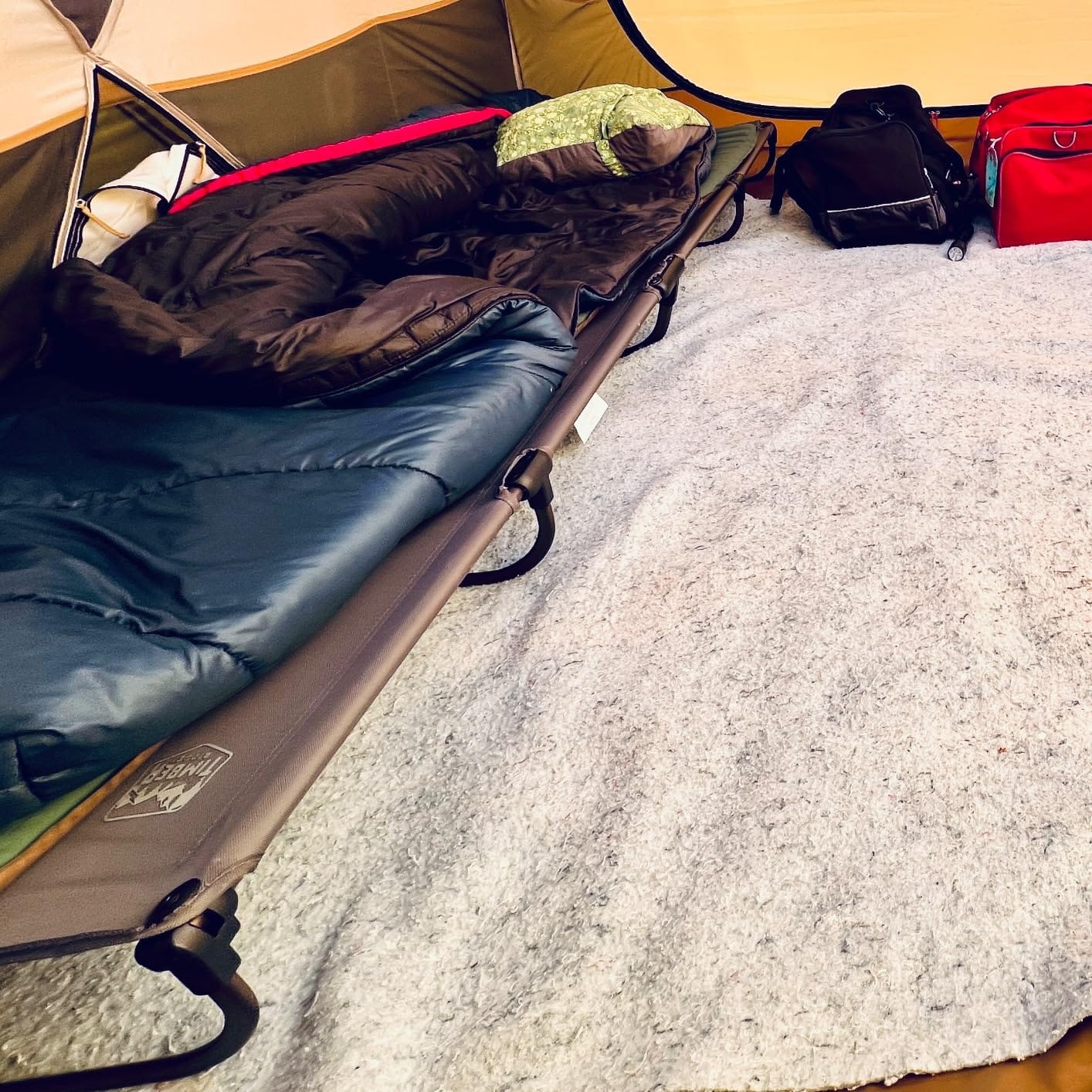 TIMBER RIDGE 20-Second Quick Set-Up Camping Cot, Aluminum Folding Cot customer photo 2