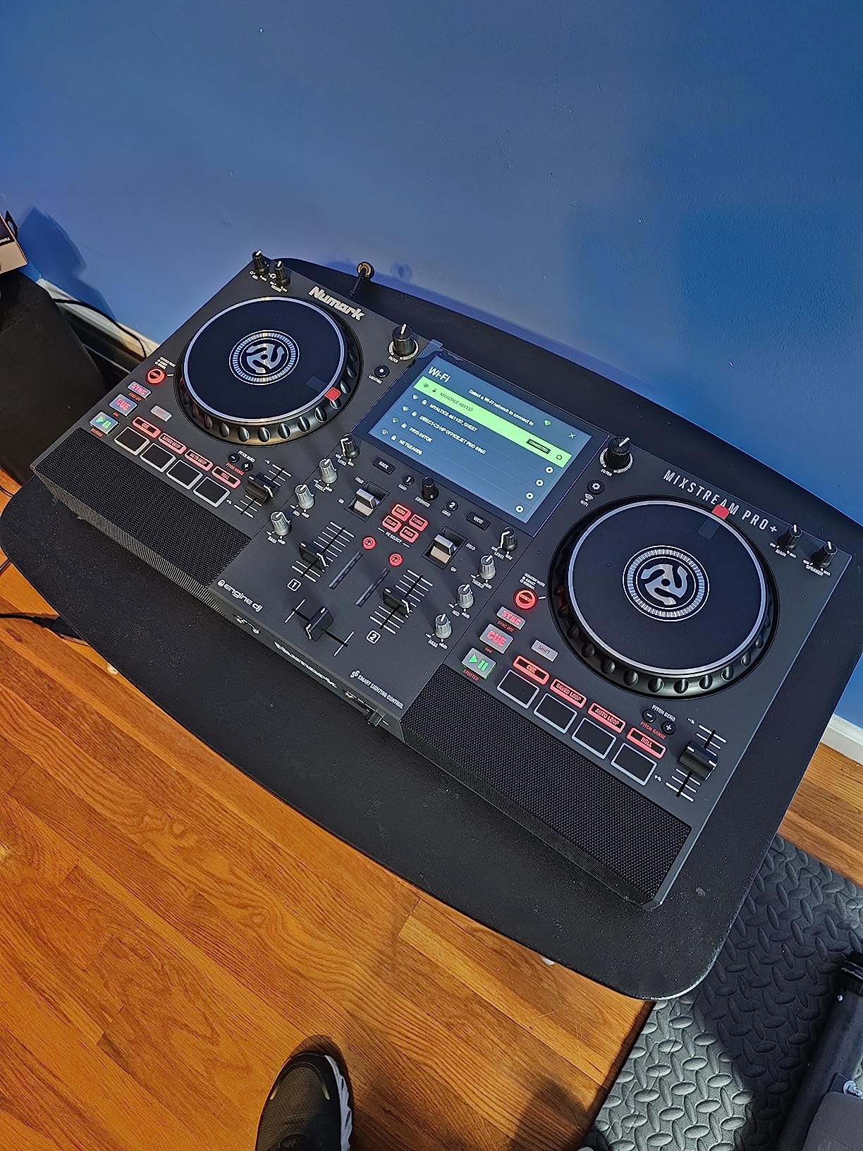 Numark Mixstream Pro+ DJ Controller | Standalone DJ Mixer with Stem Separation, Wi-Fi Streaming, Built-In Speakers, and 7