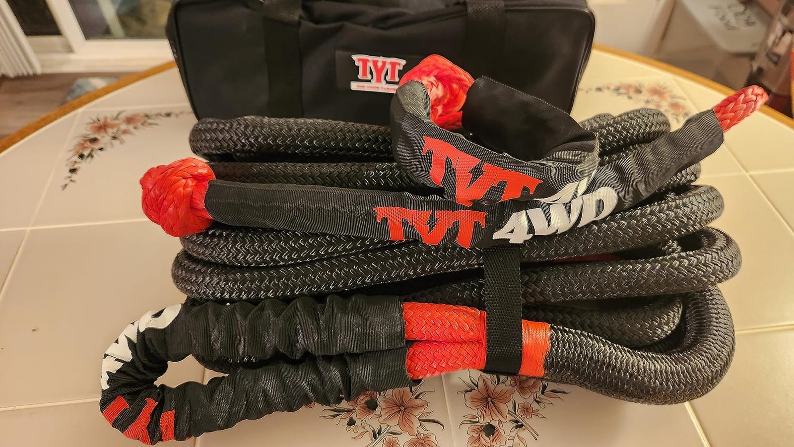 TYT Kinetic Recovery Rope,(1in x 30ft Red) 48,500lbs Snatch Strap, Heavy Duty Stretch Nylon Towing Ropes for Offroad Vehicle, Jeep, SUV, ATV, UTV, Tractor Elastic customer photo 1
