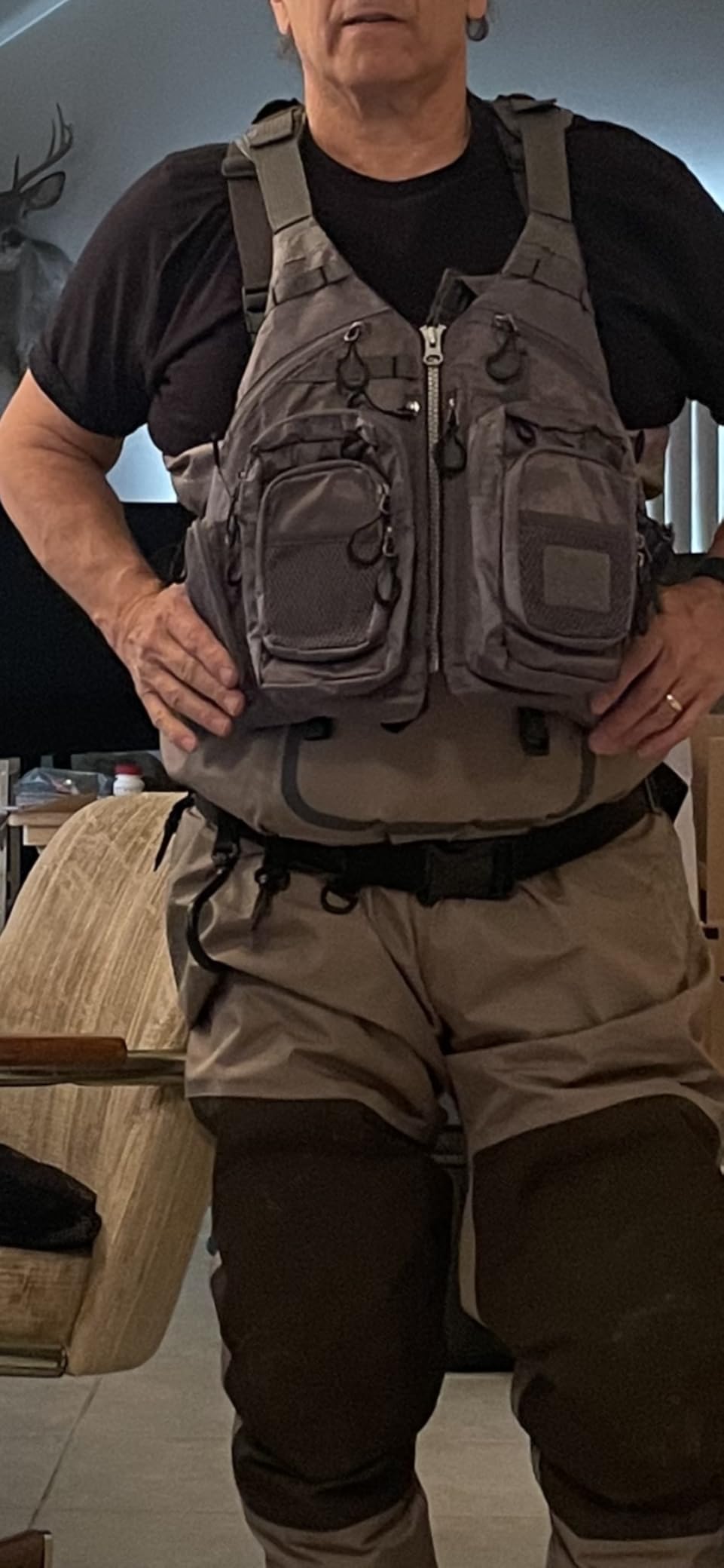 JKSPORTS Fly Fishing Vest - Fishing Safety Life Jacket for Swimming, Sailing, Boating, Kayak - Floating Multifunction Breathable Backpack for Men and Women customer photo 2