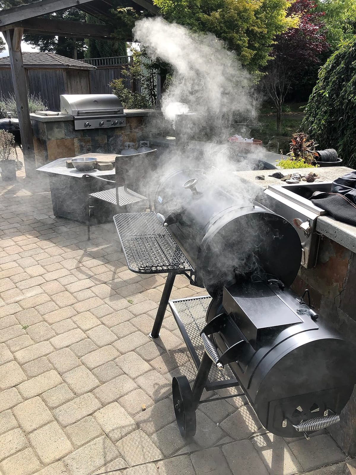 Sophia & William Charcoal Grills with Smoker Large 941 SQ.IN. Cooking Area | Outdoor Barrel Offset Smoker Grills Heavy-Duty, Barbecue Grill & Smoker Combo for Backyard BBQ Outdoor Cooking, Black customer photo 2