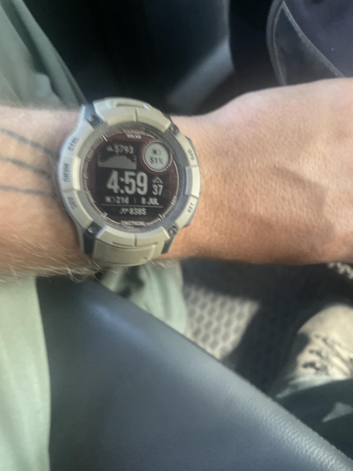 Garmin Instinct 2X Solar - Tactical Edition, Rugged GPS Smartwatch, Built-in Flashlight, Ballistics Calculator, Solar Charging Capability, Coyote Tan customer photo 2