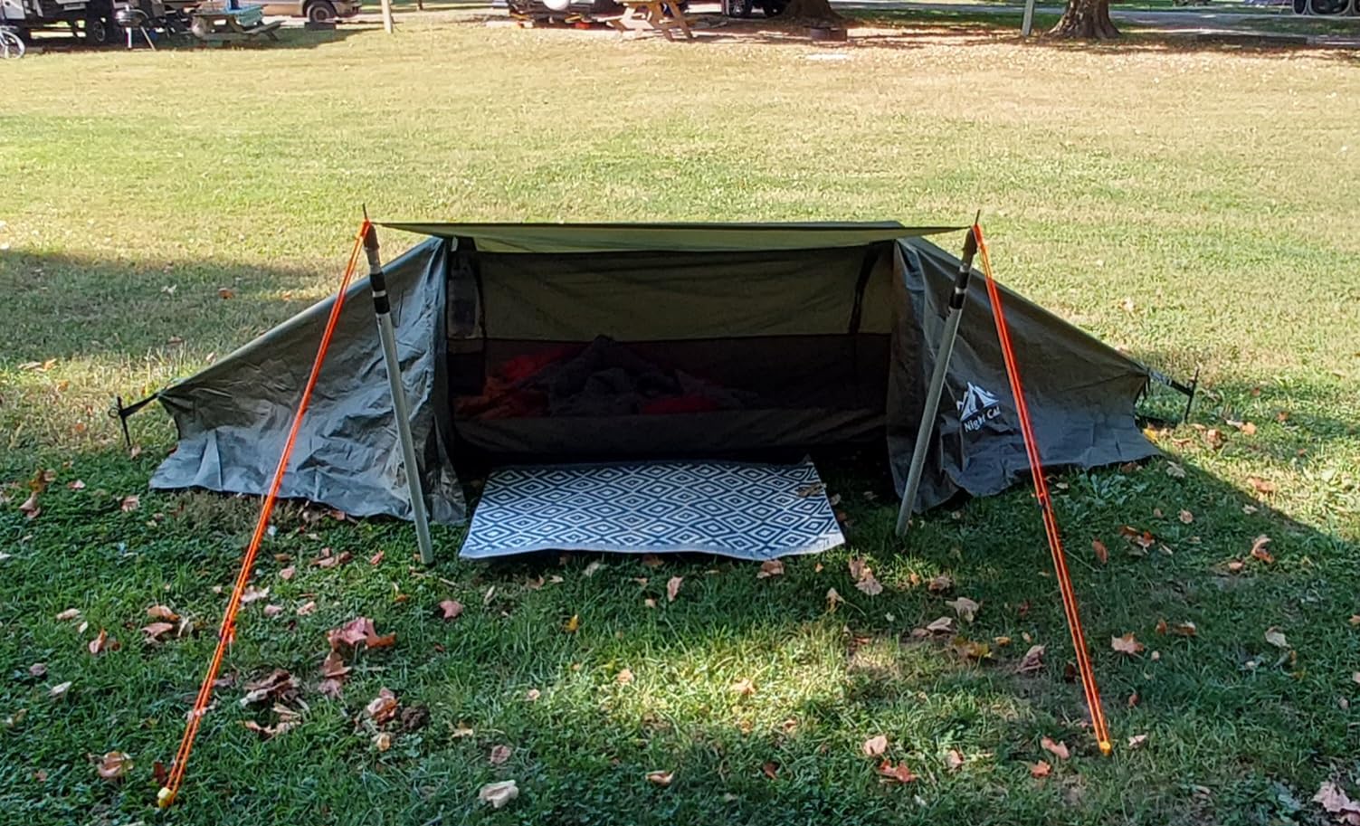 Night Cat Flat Lay Hammock Tent with Mosquito Net Waterproof Rainfly for 1 Person Backpacking Hiking Camping Lightweight 330LBS 87x28x19in customer photo 2