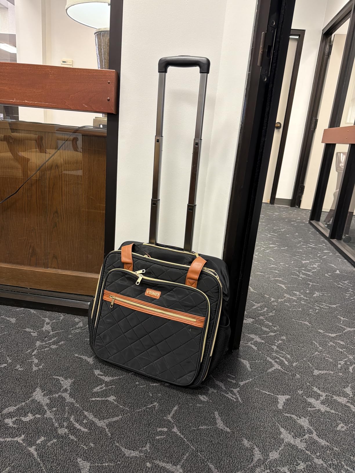 Ytonet Rolling Laptop Bag Women, Rolling Briefcase for Women, 17.3 Inch Laptop Bag with Wheels Rolling Computer Bag Laptop Case for Work Travel College Business Wife Mom Teacher, Black customer photo 2