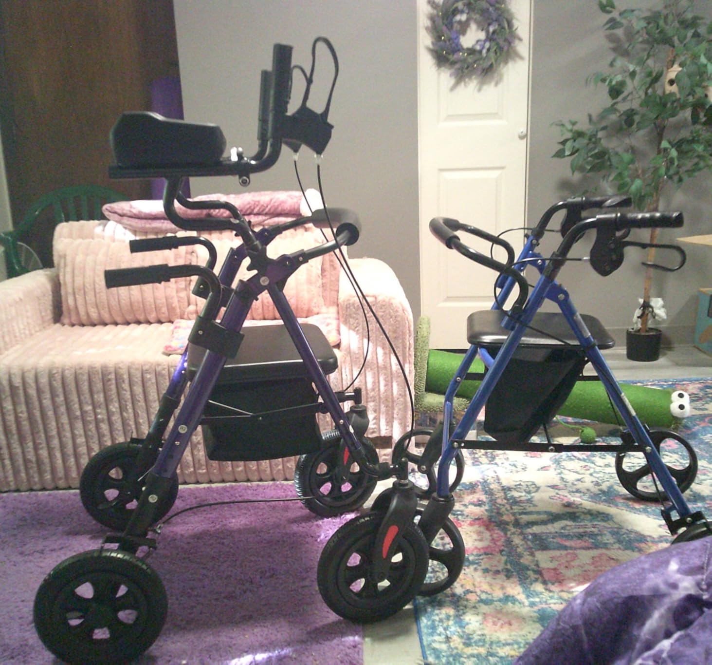 ELENKER All-Terrain Upright Rollator Walker with Padded Seat, 10
