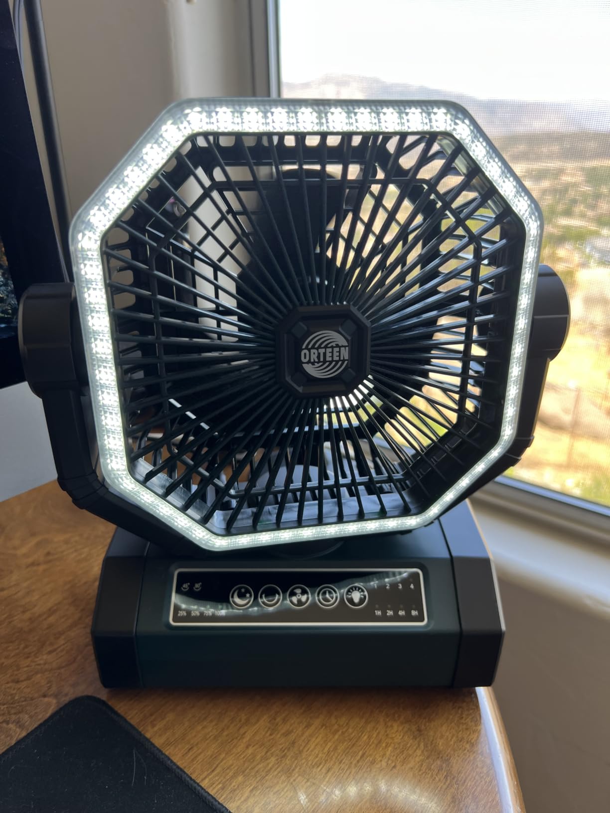 Portable Rechargeable Fan - 9-Inch Camping Fan for Tent, 24000mAh(60Hrs) Battery Operated Fan for Camping, Auto Oscillation Cordless Fans, Tent Fan with Remote/Light, 4 Speeds, 4 Timing, Outdoor customer photo 2