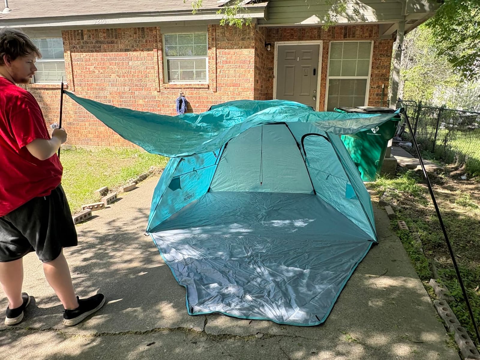 Elegear Beach Tent with 360 Removable Canopy 4-6 Person Automated Pop Up | CumbreX Beach Cabana Sun Shade Shelter, UPF 50+, Double Silver Coating, Portable Lightweight, For Beach/Outdoor, Blue customer photo 2