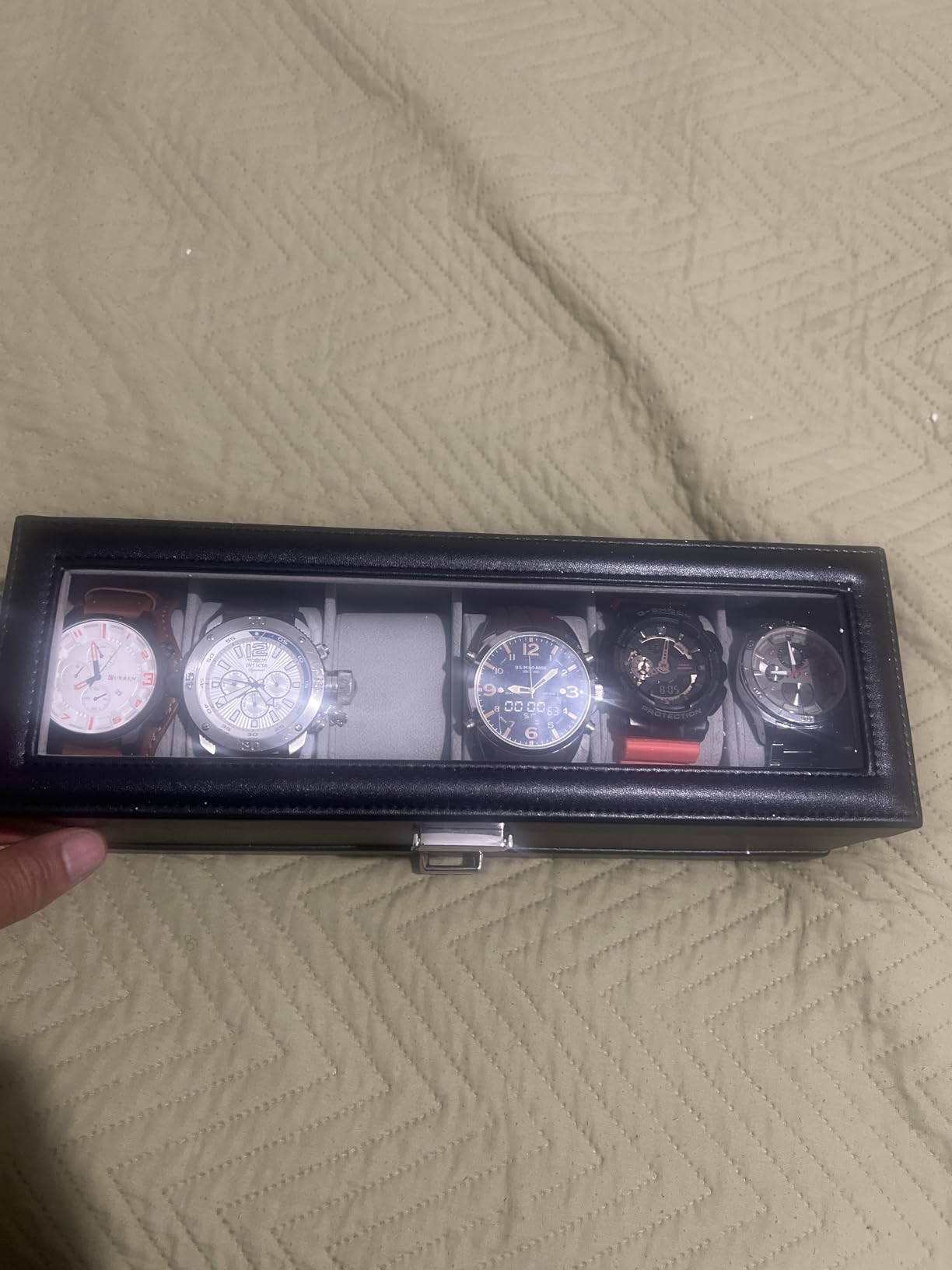 ProCase Watch Box, 6 Slot Watch Display Case with Drawer - Espresso, Mens Watches Case with Glass Lid, 2-Layer Mens Jewelry Organizer Storage Holder customer photo 2