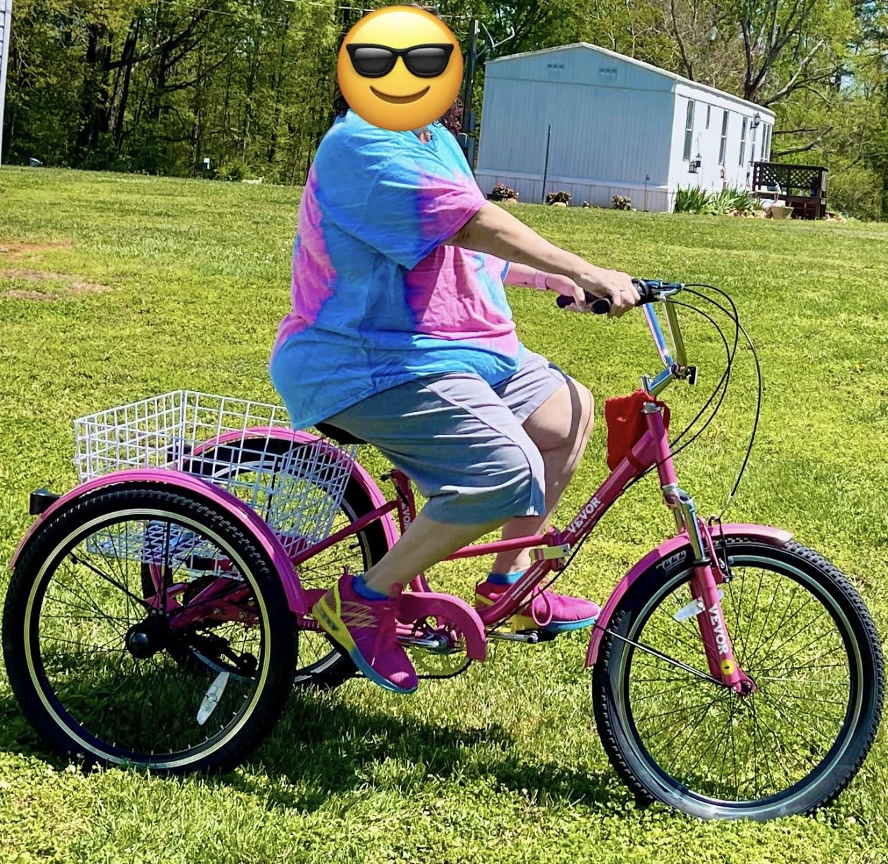 VEVOR Folding Adult Tricycle, Adult Folding Trikes, 3 Wheel Cruiser Bike with Large Basket & Adjustable Seat, Shopping Picnic Foldable Tricycles for Women, Men, Seniors customer photo 1