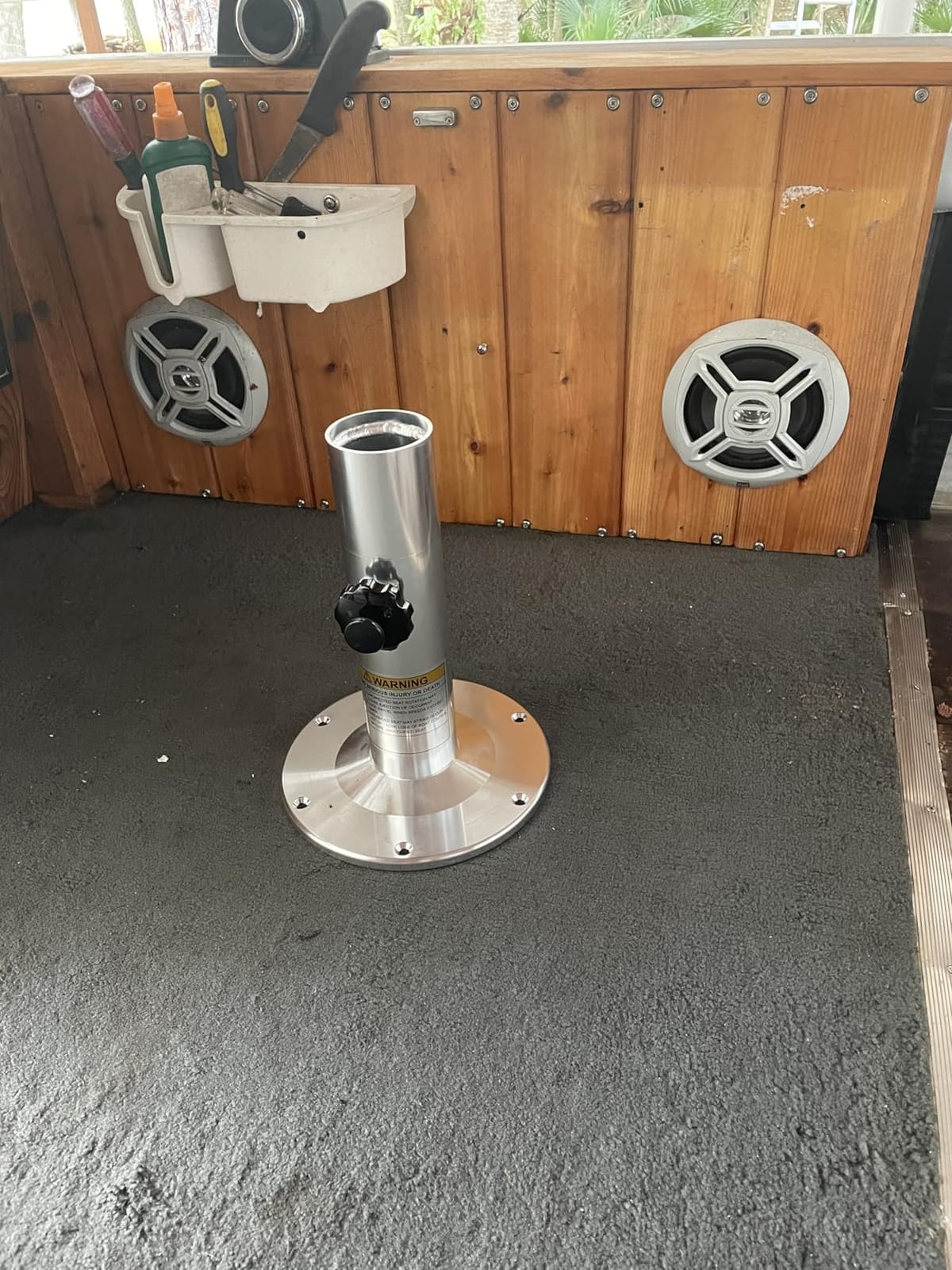 Aluminum Adjustable Height Locking Boat Seat Pedestal with Slide customer photo 1